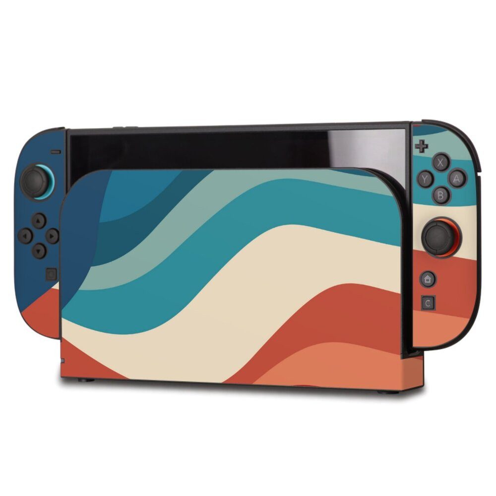 DeinDesign Konsolen-Cover Welle Farbverlauf Farbe Colour Waves, Nintendo Switch 2 Skin Aufkleber Sticker Folie