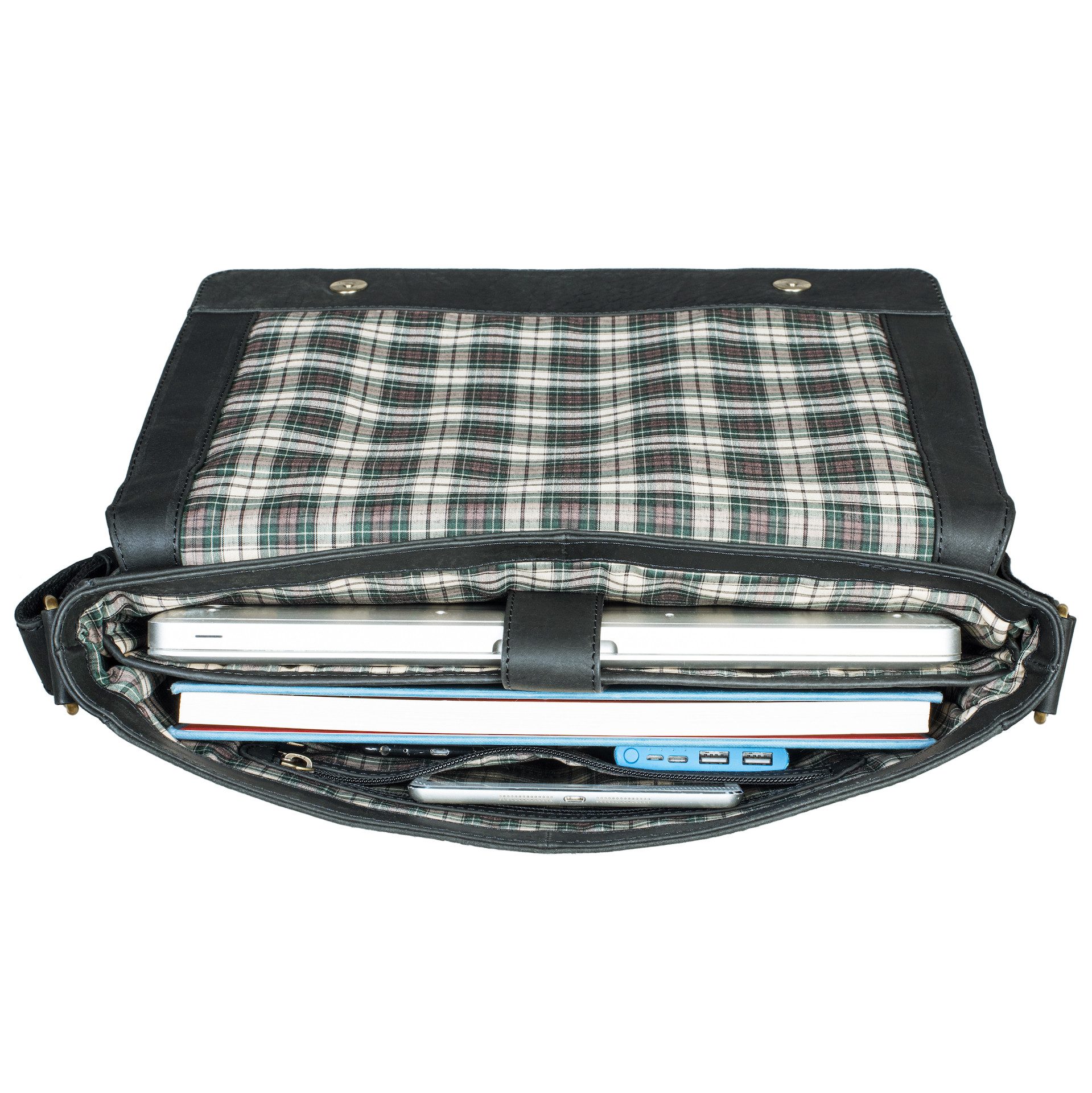 Benthill Messenger Bag Herren Umhängetasche Echt Leder Messenger Laptop Schultertasche Damen, Reißverschlussfach