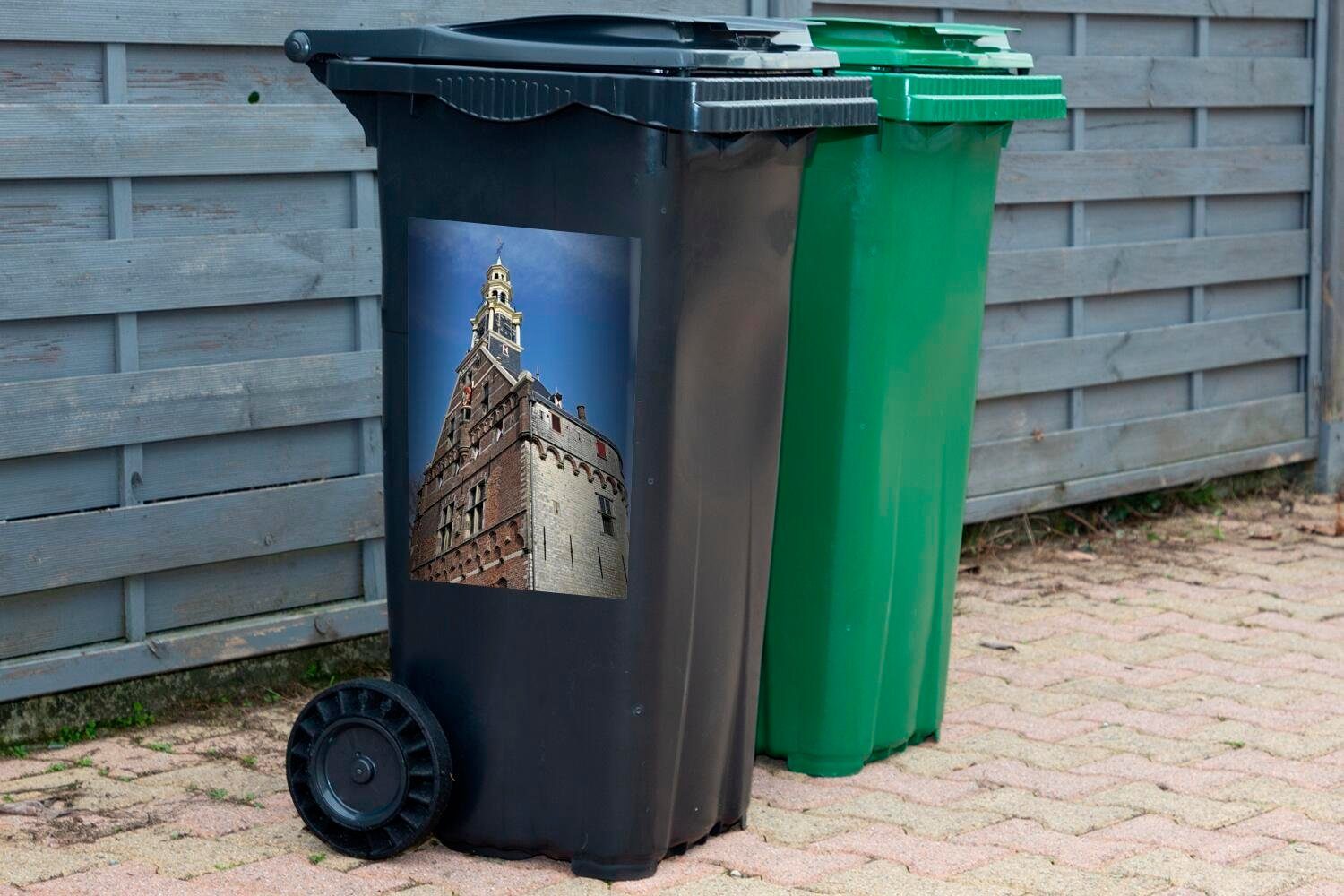 Der Hauptturm MuchoWow (1 Abfalbehälter von im Mülltonne, Container, Sticker, St), Hafen Hoorn Mülleimer-aufkleber, Wandsticker