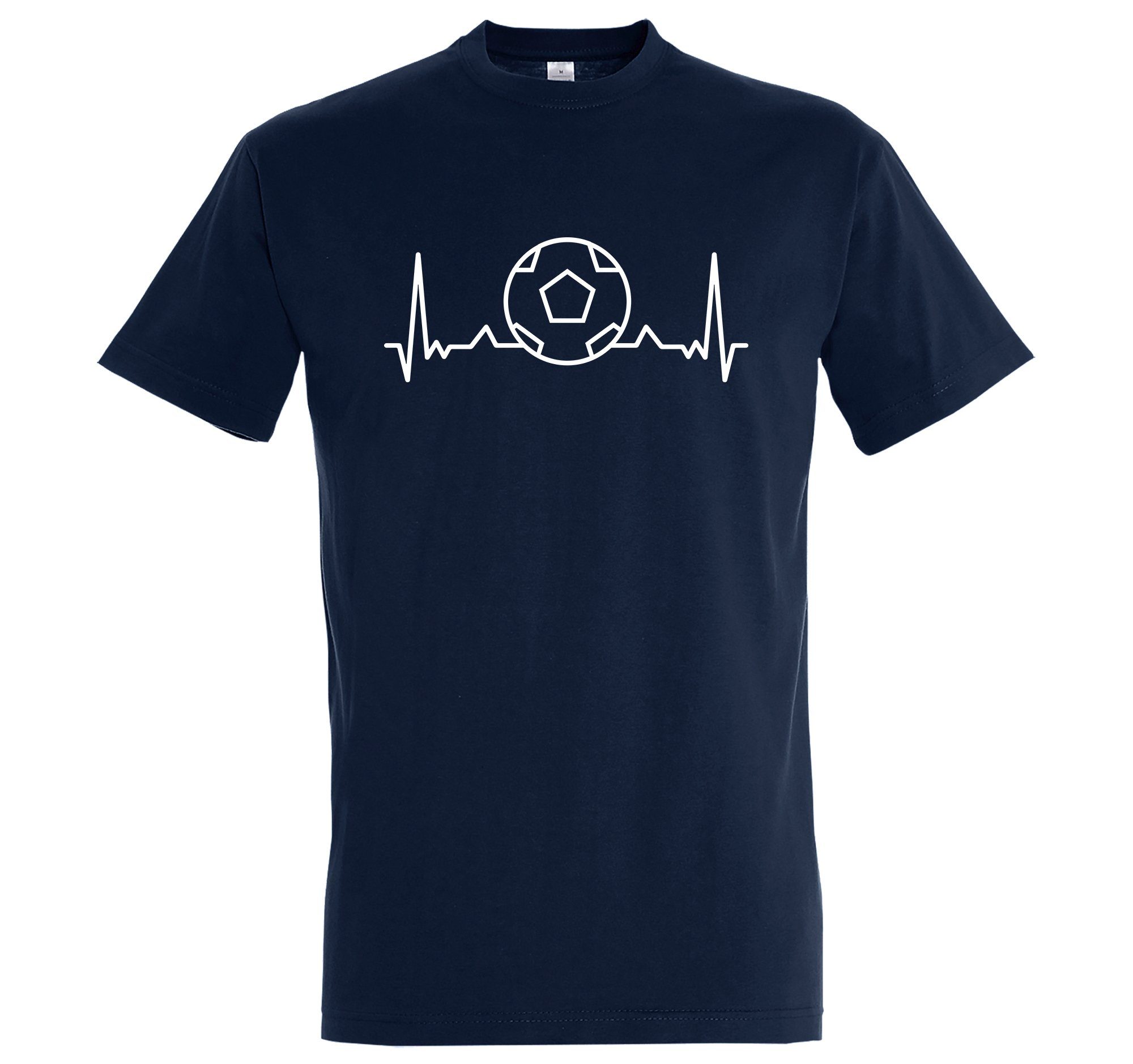 Youth Designz T-Shirt Heartbeat Fußball Herren Shirt Navyblau