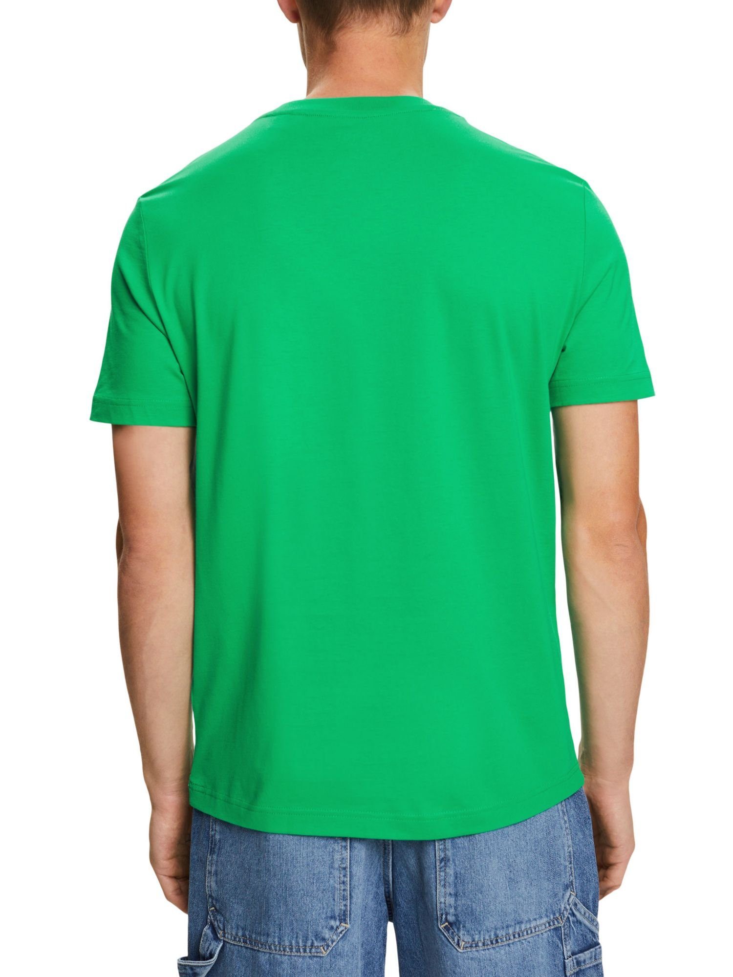 Rundhals-T-Shirt GREEN (1-tlg) Esprit Pima-Baumwolljersey T-Shirt aus