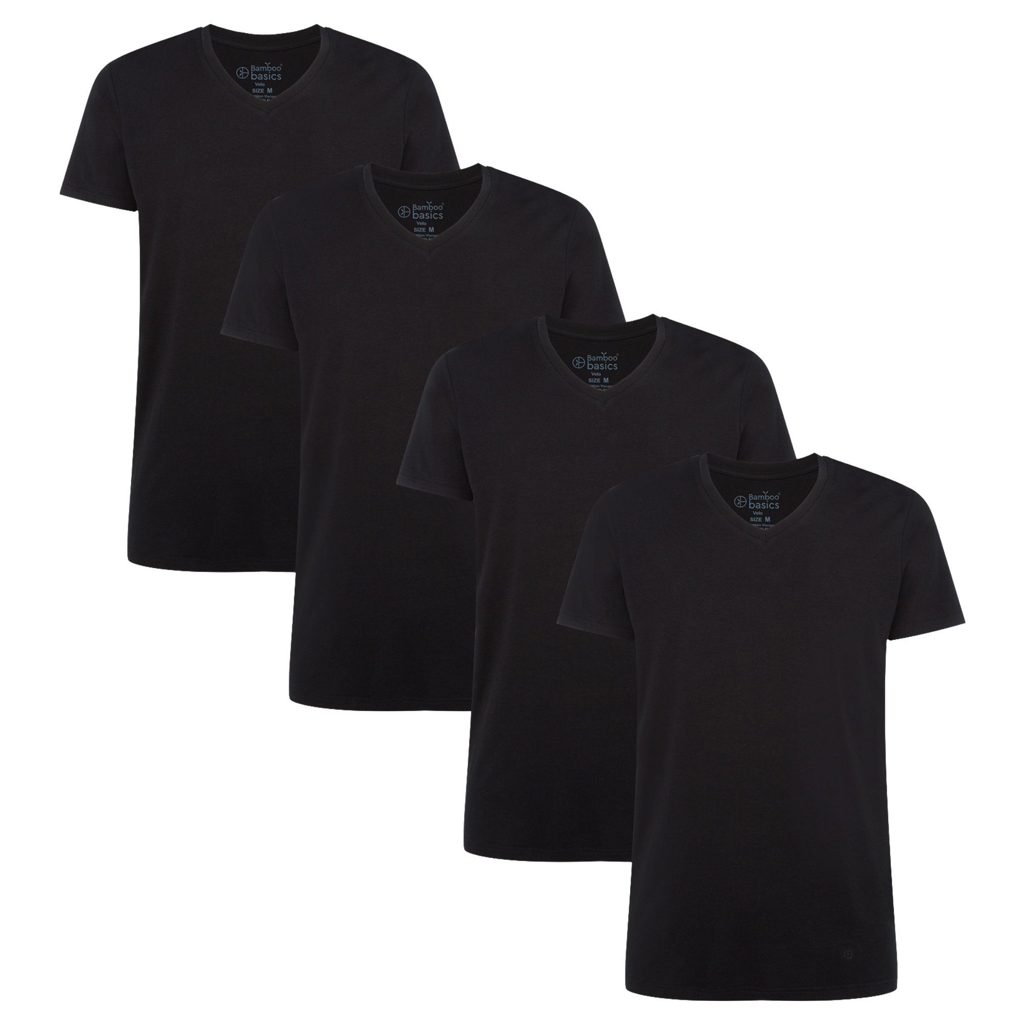 Bamboo basics T-Shirt Damen Pack 4er T-Shirt - Schwarz KATE, Unterhemd