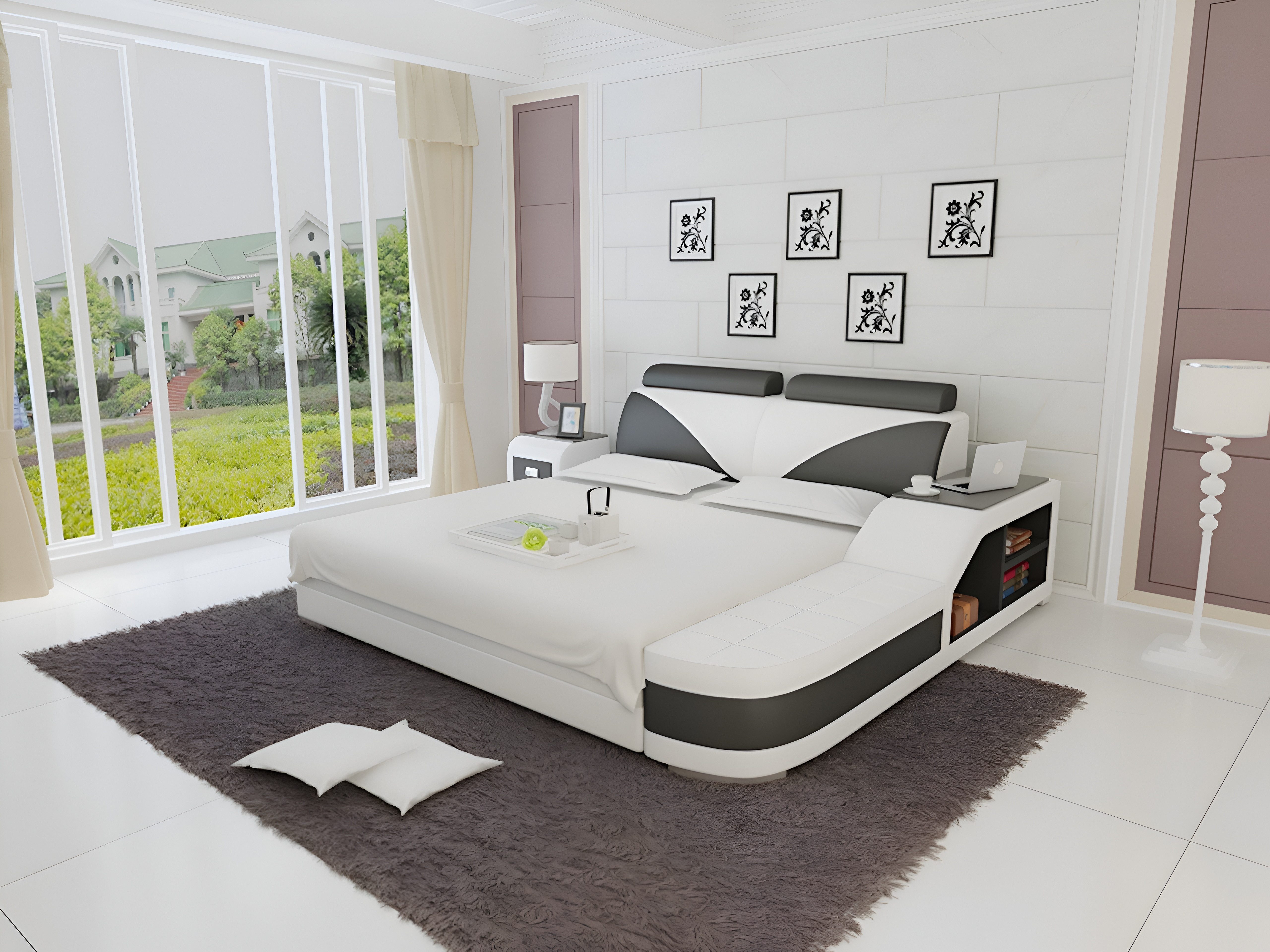 Xlmoebel Polsterbett Designer Bett LB8817 mit eleganter Polsterung und modernem Design (Bett, Bett LB8817), Hergestellt in Europa