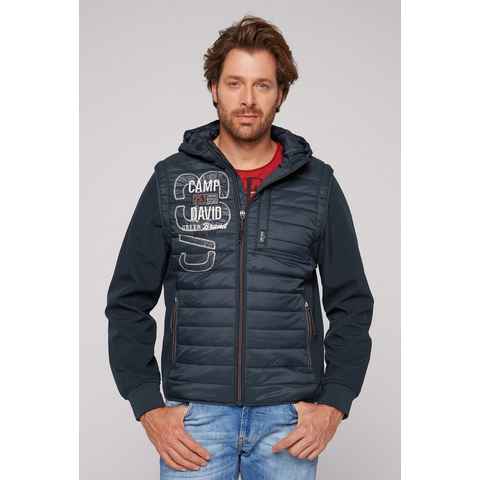 CAMP DAVID Softshelljacke mit Label-Applikationen beidseitig