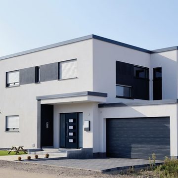 vidaXL Haustür Haustür Anthrazit 110x210 cm Aluminium und PVC Eingangstür Hauseingang