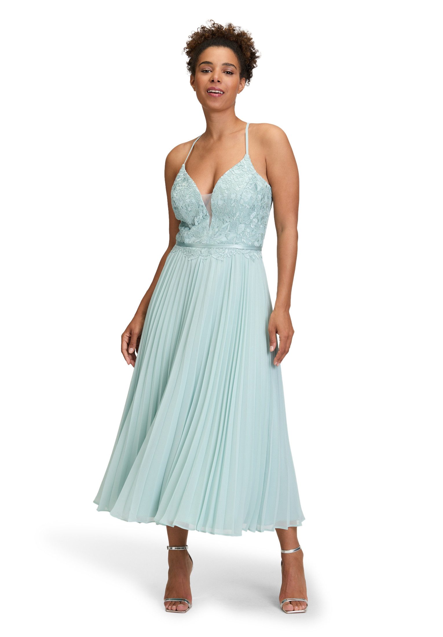 Vera Mont Abendkleid Damen Abendkleid mit Stickerei Plissee günstig online kaufen