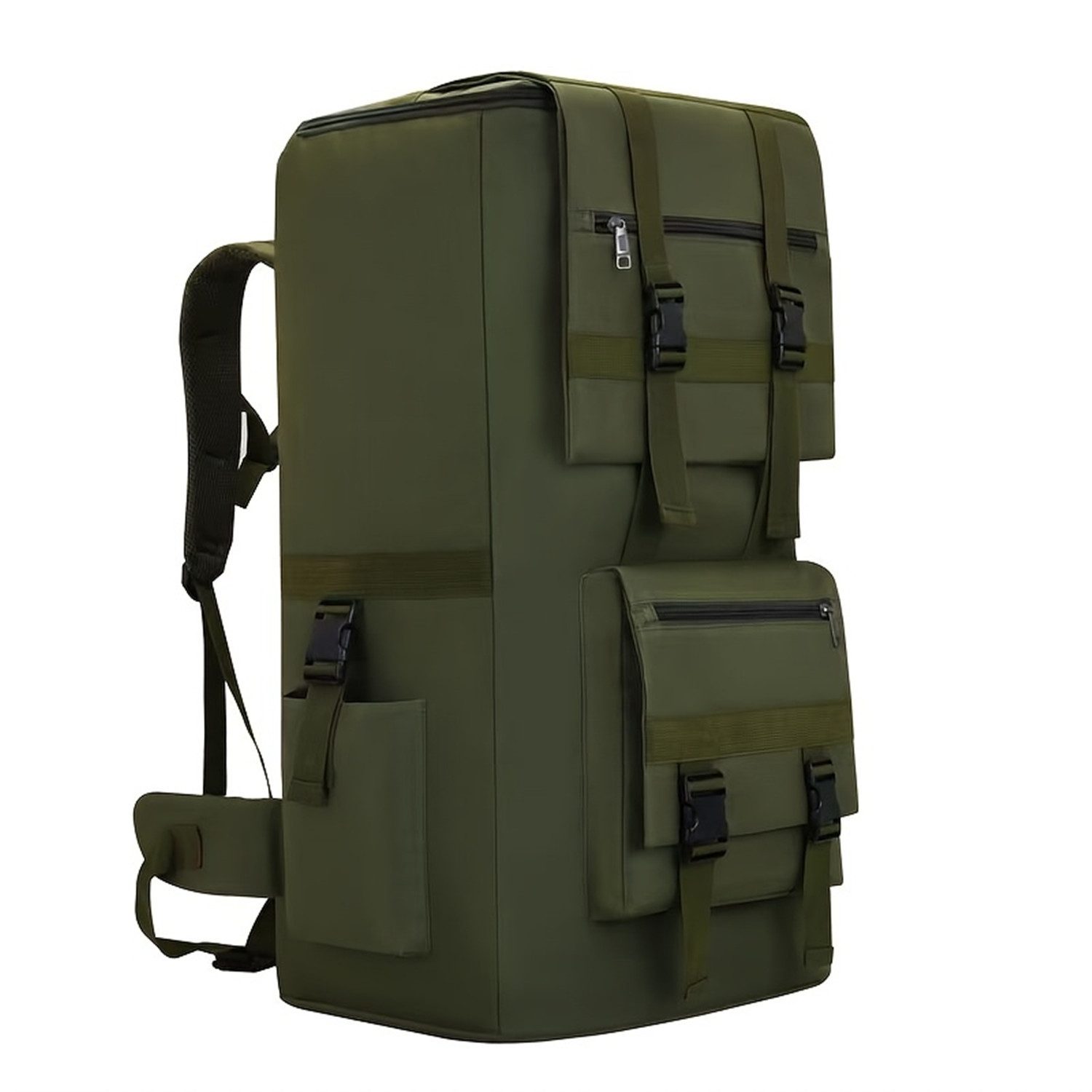 Xmund Wanderrucksack 120L XXL Trekkingrucksack Reiserucksack reißfest, abriebfest (mit Frontfach, Großes Hauptfach und 2 × Seitentaschen), Für Wandern, Radfahren, Klettern, Bergsteigen und Reisen Sport