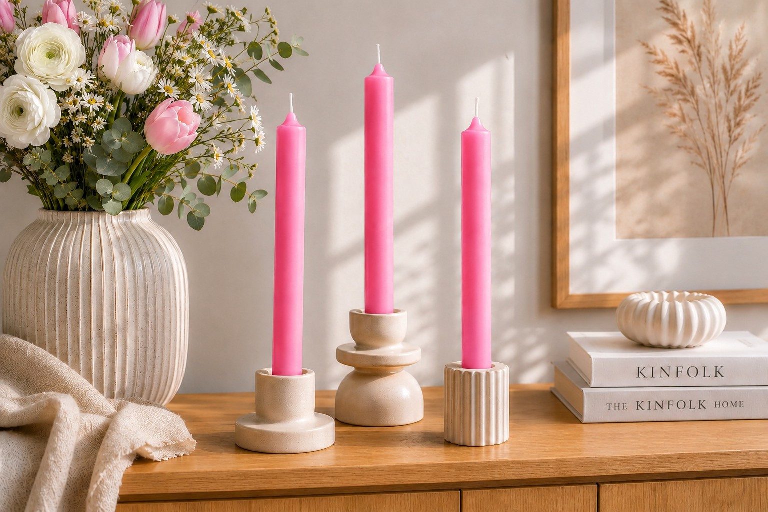 Hahn Kerzenfarm Spitzkerze Otto Kerzen-Set 10 Stück Stabkerzen pink – Bild 5 von 5
