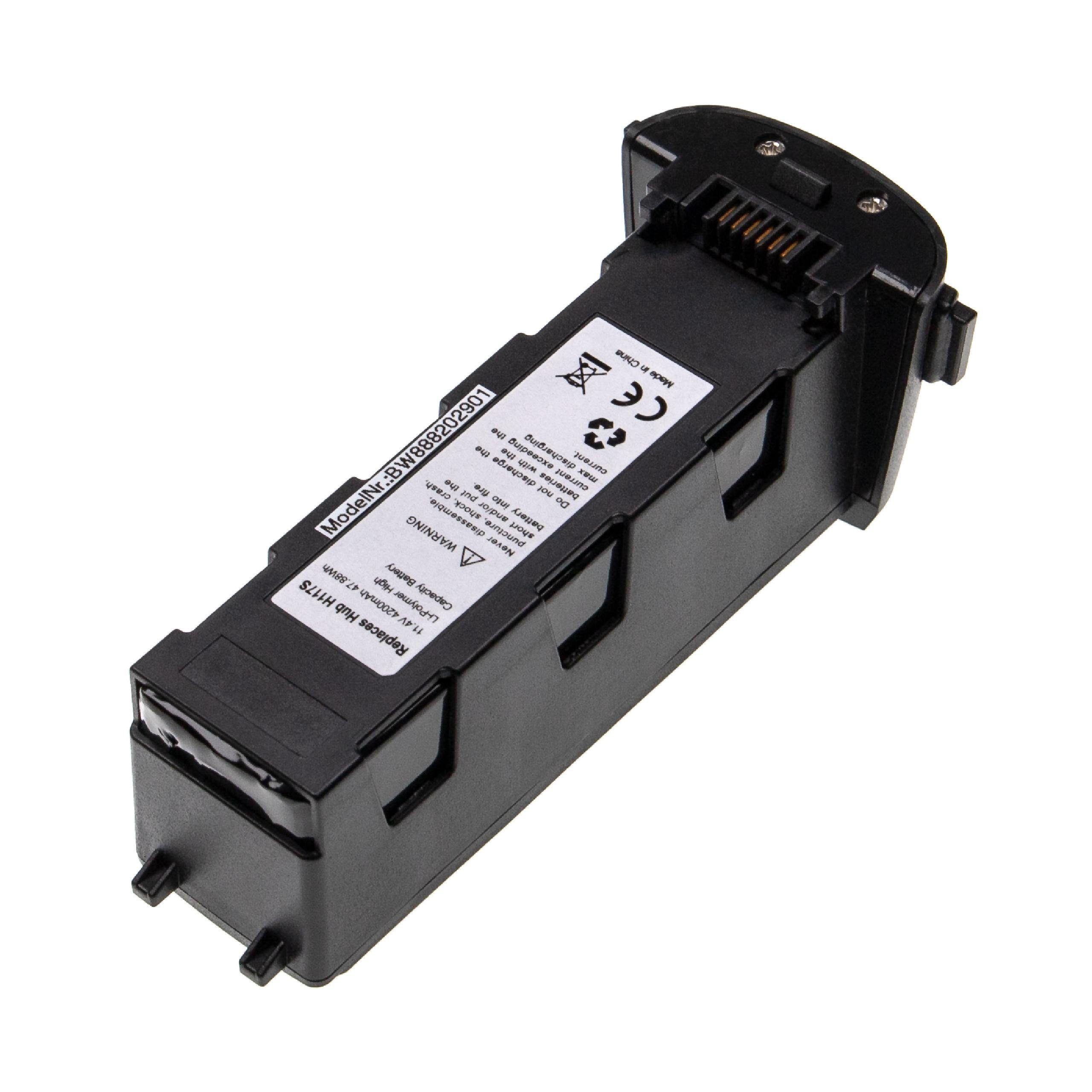 vhbw Akku passend für Hubsan Zino H117S Drohne (4200 mAh, 11,4 V, Drohnen-Akku Akku Li-Polymer 4200 mAh (11,4 V, 1 St), Leistungsfähiger Austausch-Akku für Drohne, Wiederaufladbar, Jede