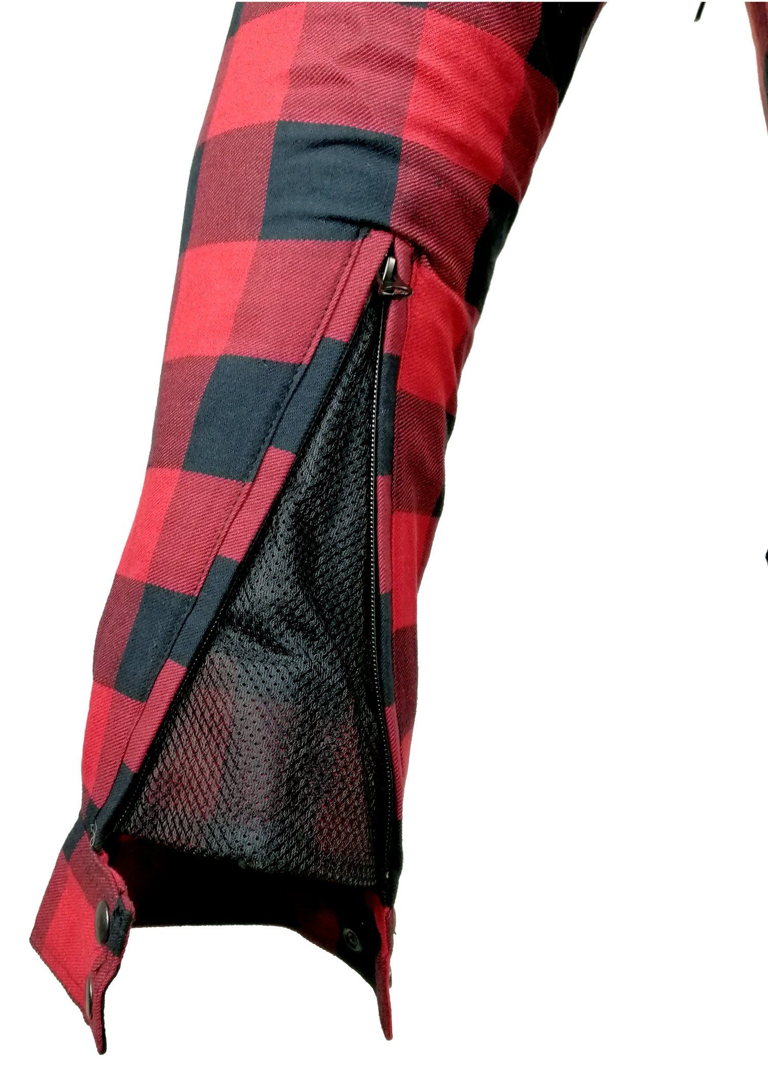 Alpha Speeds Motorradjacke Flanell-Holzfäller Motorrad KEV ARAMID Shirt Lumber Biker Hemd PRO Rot (Wasserdicht & Winddicht & Atmungsaktiv + wasserdichte Reißverschlüsse) mit abnehmbare Kapuze & Innenjacke, All Season, inklusive Protektoren