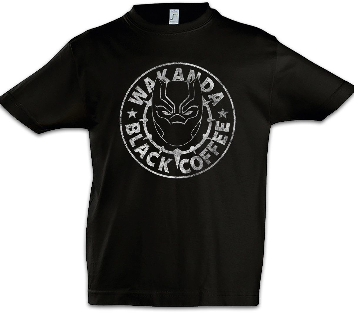 Print-Shirt Wakanda Black Coffee Kinder T-Shirt Kaffee Comic Kingdom Chadwick