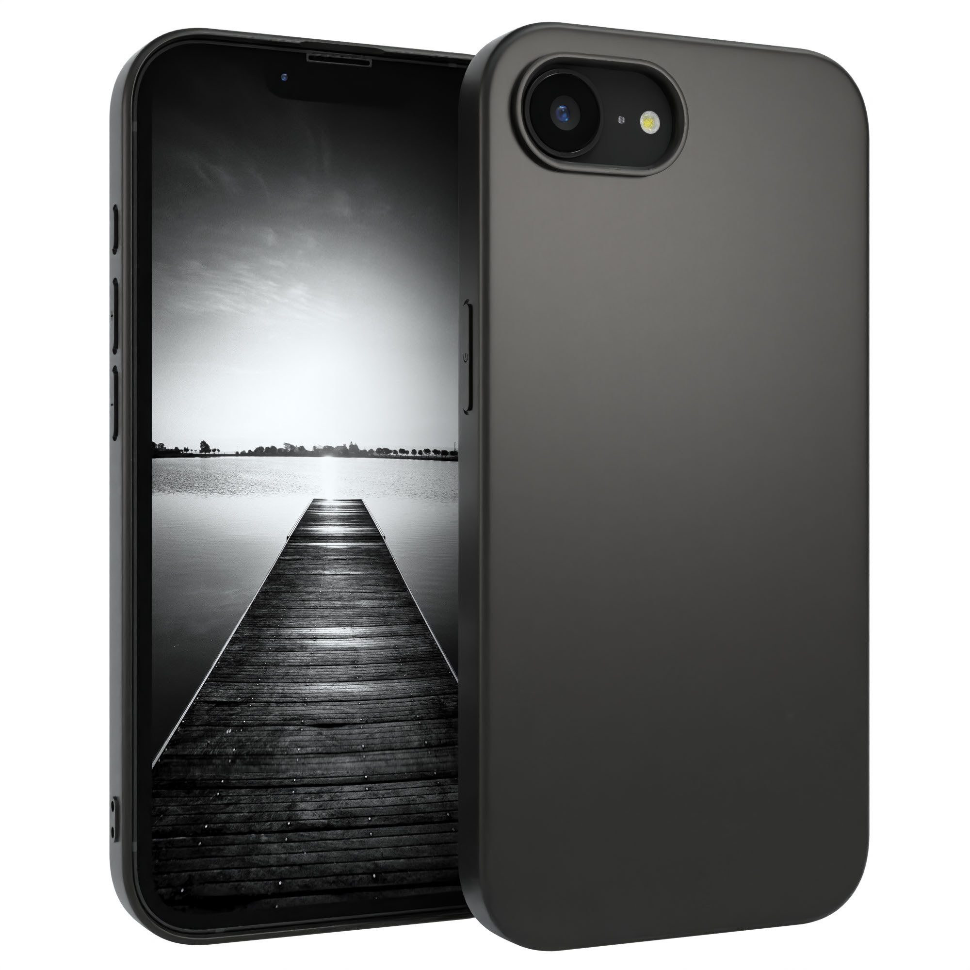 EAZY CASE Handyhülle Slimcover aus Silikon Solid Schwarz für Apple iPhone 17 Serie 6,1 Zoll, schwarze Hülle für Apple iPhone 17e Silikon Slim Solid