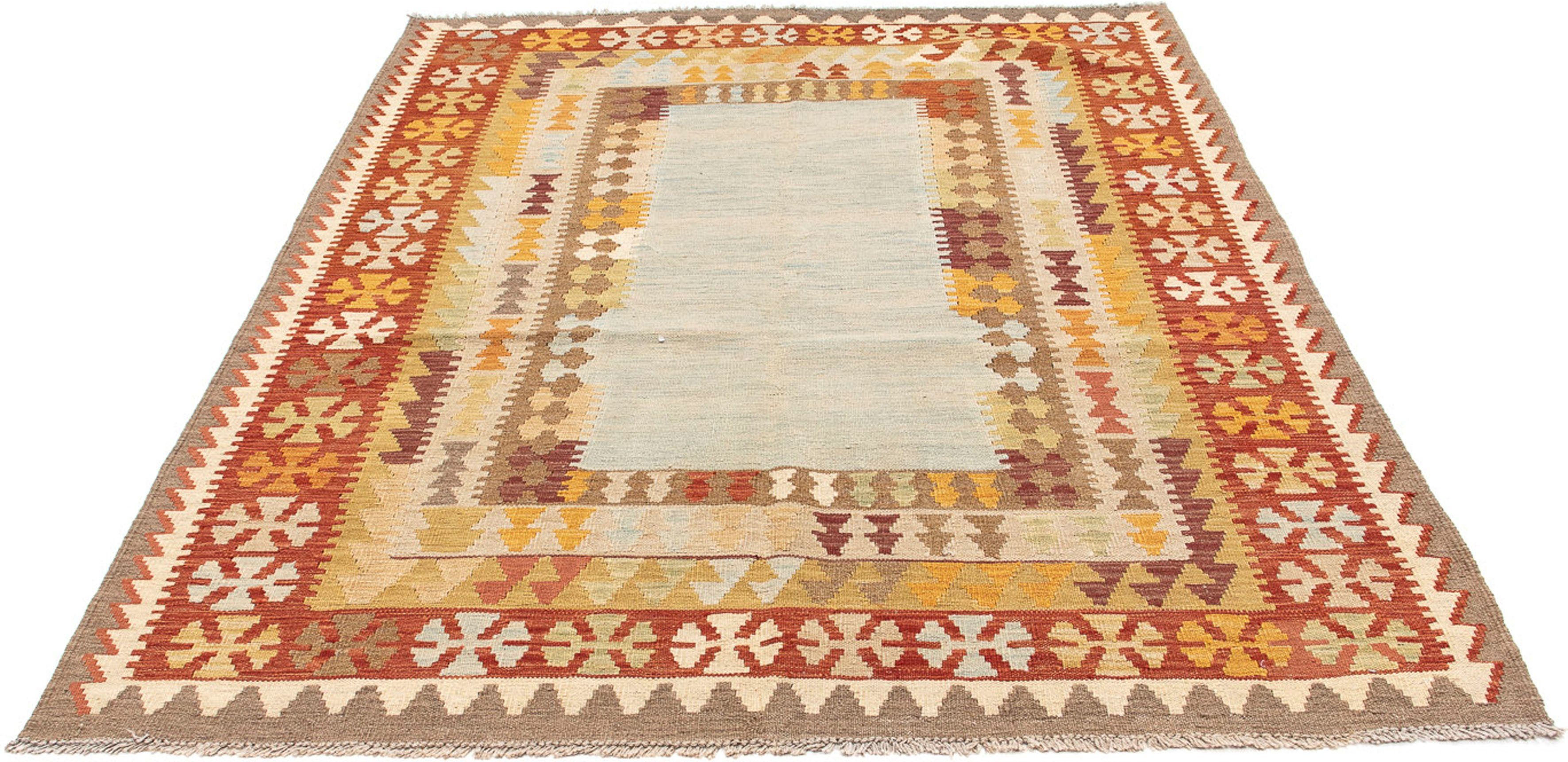 Wollteppich Kelim - Oriental - 192 x 143 cm - mehrfarbig, morgenland, rechteckig, Höhe: 4 mm, Wohnzimmer, Einzelstück