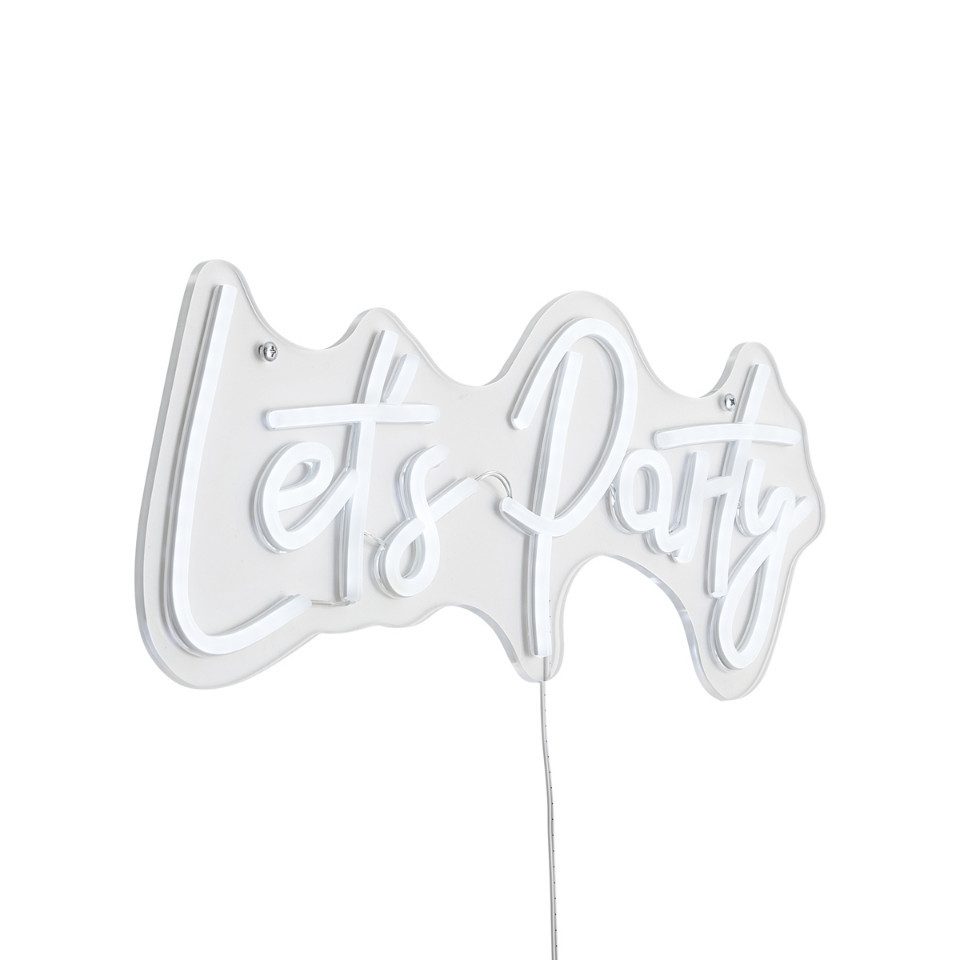 Qazqa Wandleuchte Neon, LED fest integriert, Extra-Warmweiß, QAZQA Wand­leuchte, integrated, Weiß, Kunststoff, Design