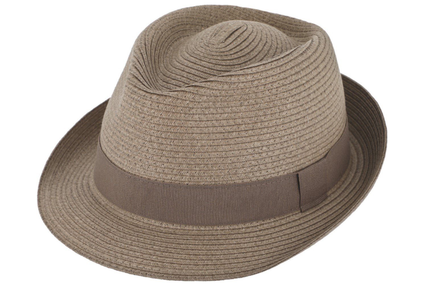 Fiebig Strohhut Papier Trilby mit Ripsband rollbar