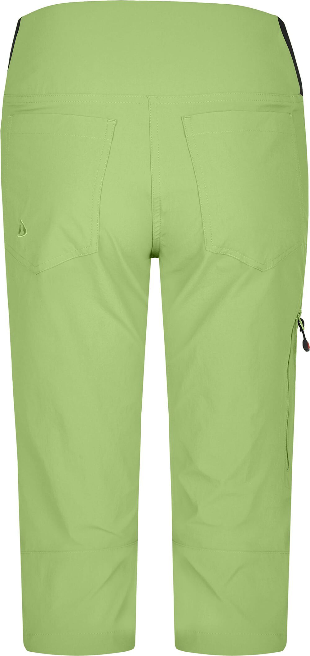 3/4 Bergson grün AKKA Outdoorhose Normalgrößen, Damen (slim) hell elastisch, Capri Wanderhose, komfortabel, Vario sportlich,