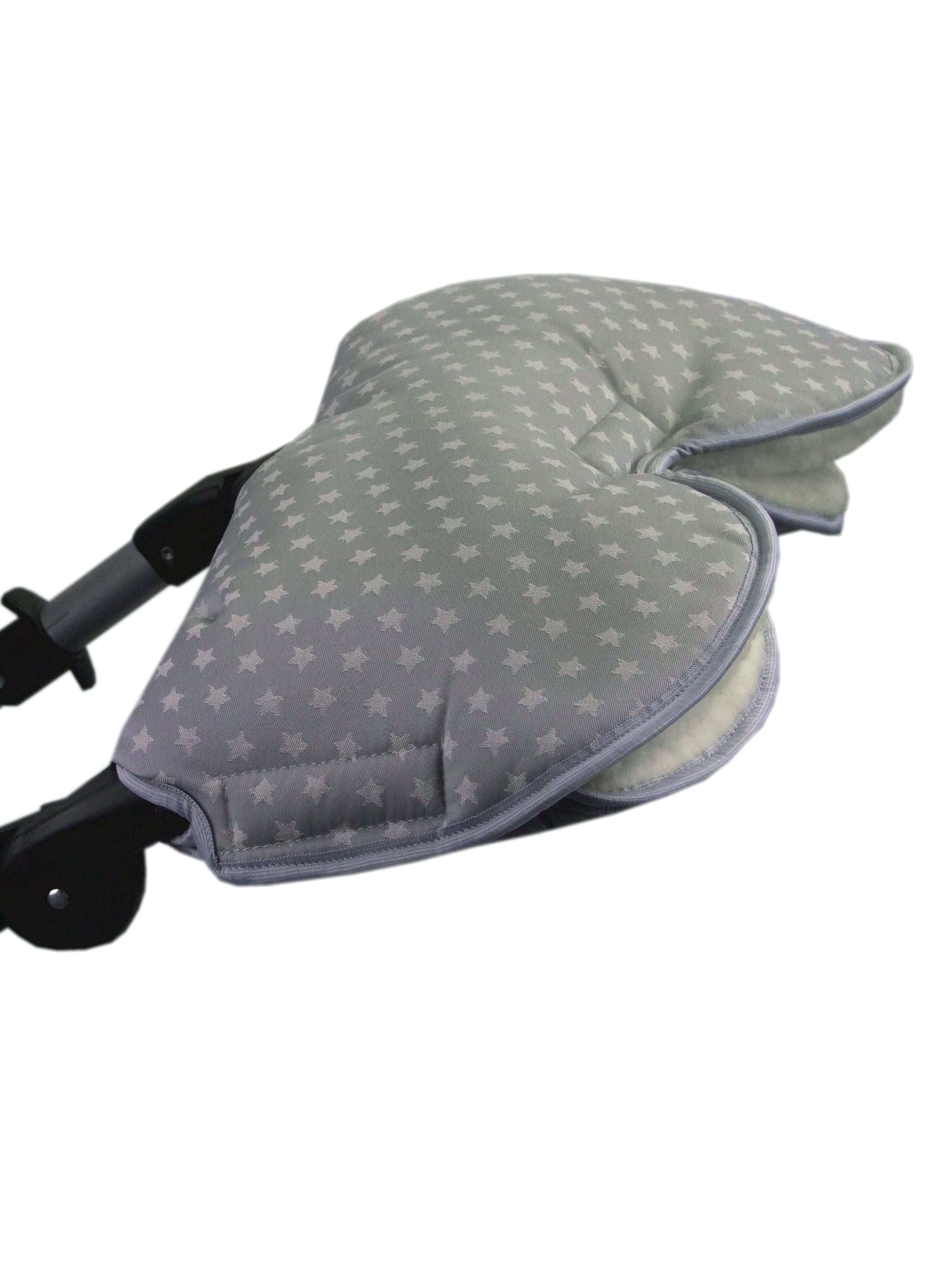 BambiniWelt by Rafael K. Kinderwagen-Handwärmer Handschuhe Muff Handwärmer Handmuff für Kinderwagen STERNE Wolle, Universalgröße