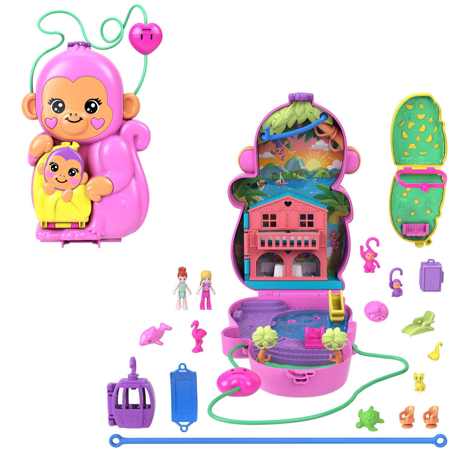 Mattel® Minipuppe Mattel HWP04 - Polly Pocket Affenmama und Baby