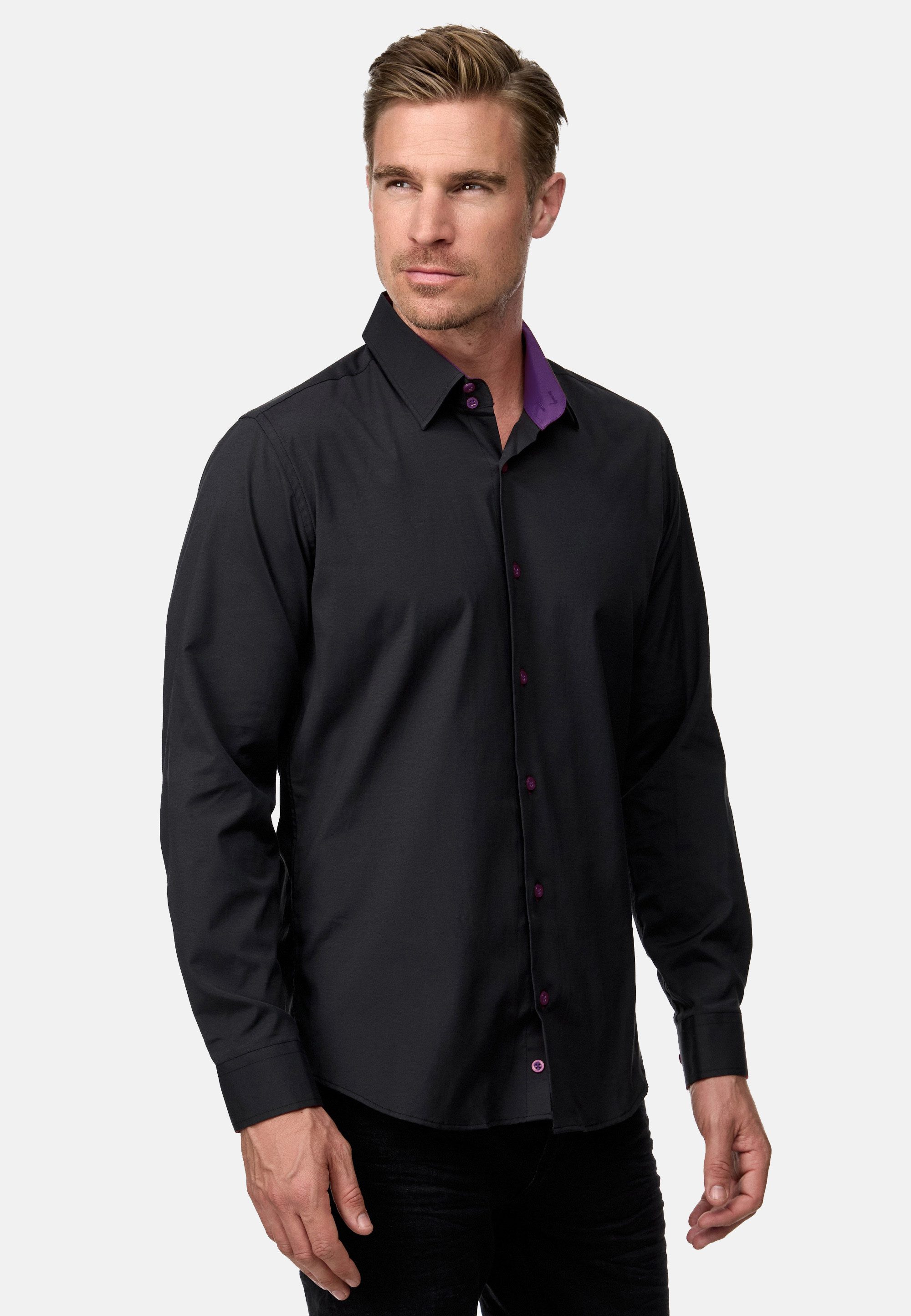 Rusty Neal Langarmhemd mit trendigem Farbkontrast günstig online kaufen