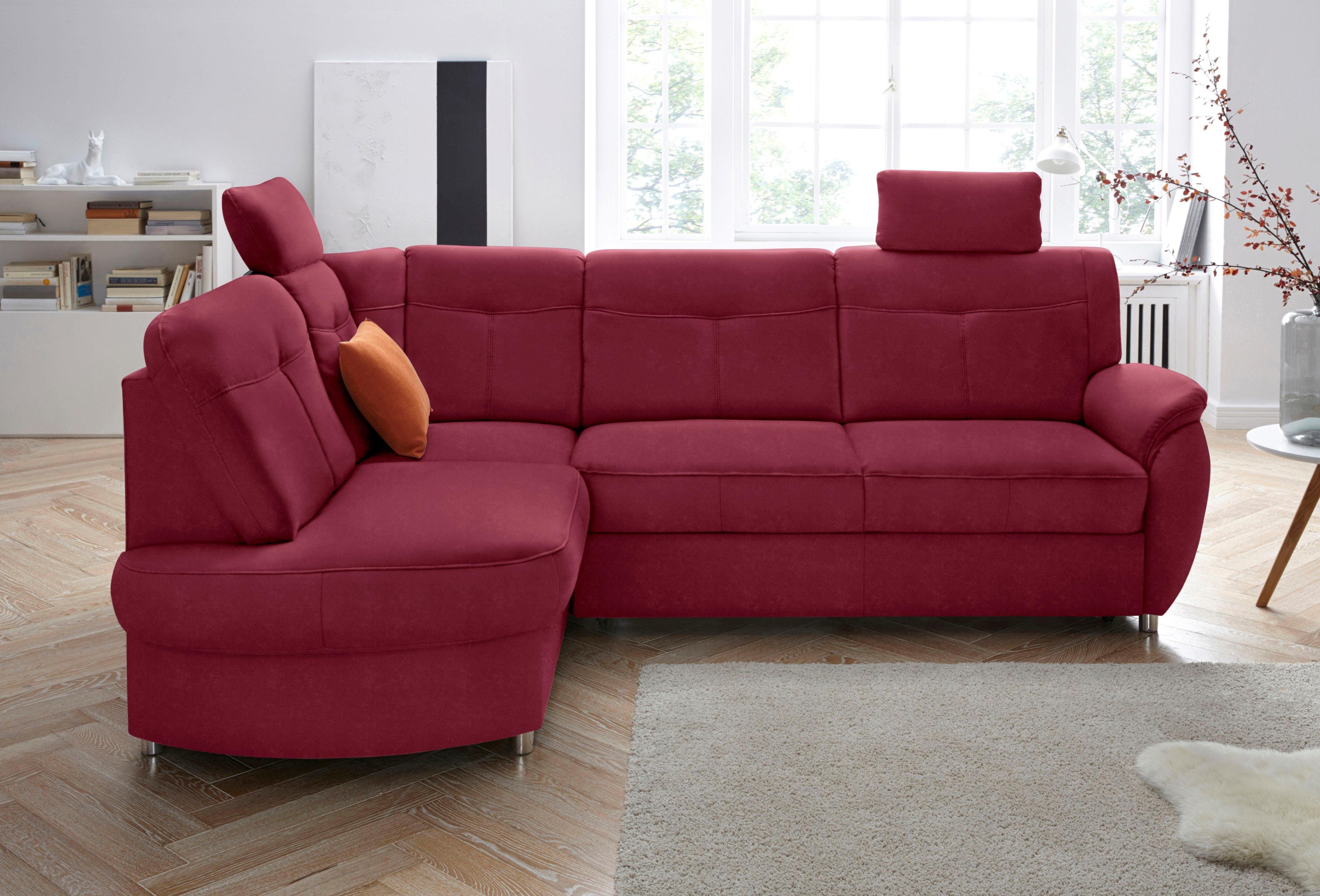 sit&more Ecksofa Sonoma, L-Form, B: 246 cm, Bettfunktion & Bettkasten optional, Federkern, komfortable Sitzhöhe 45 cm, frei im Raum stellbar