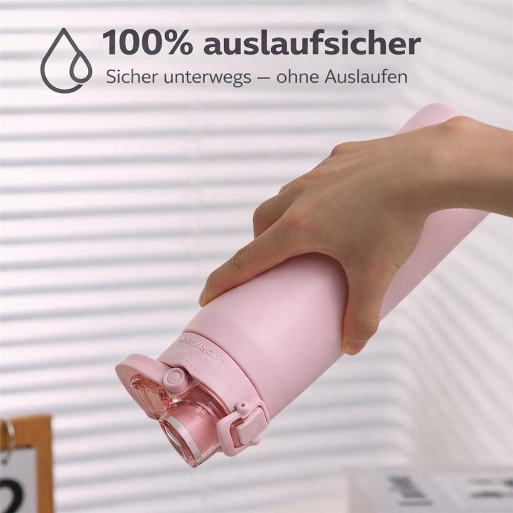 LocknLock Thermoflasche Edelstahl-Thermoflasche 720 ml, One-Touch, Tragegriff, rutschfest, auslaufsicher, kohlensäuregeeignet – Bild 4 von 5