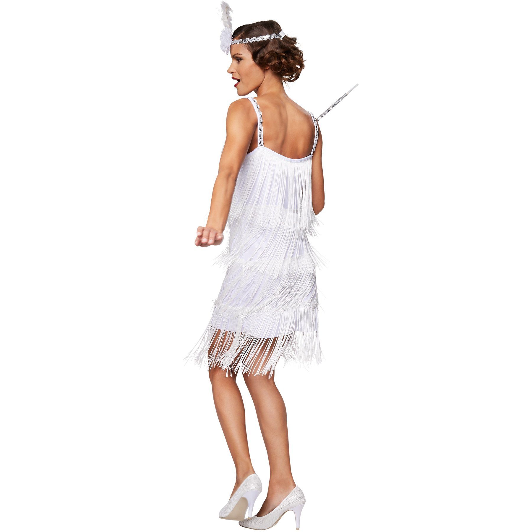 dressforfun Kostüm Frauenkostüm Charleston Diva, Knapp geschnittenes Fransenkleid