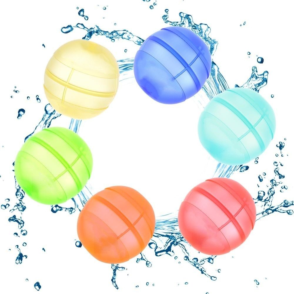 FOUORTUNATE-BEE Wasserball 6er Wiederverwendbare Silikon Wasserbälle Schnellbefüllung Set (6-St), Für Pool Garten Strand Wasserspielzeug Sommer Spielzeug Kinder