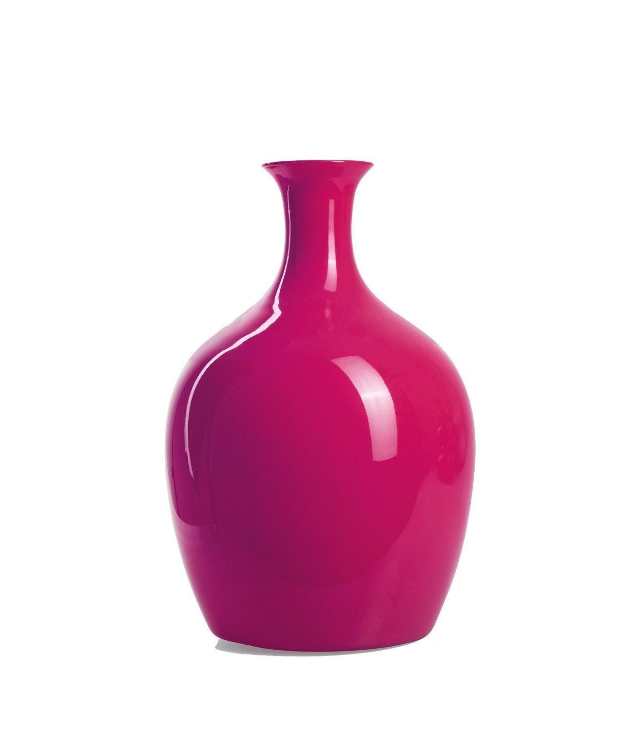 Dekovase TINKELS, Ø 23 x H 35 cm, Magentafarben, Glas, (1 St)