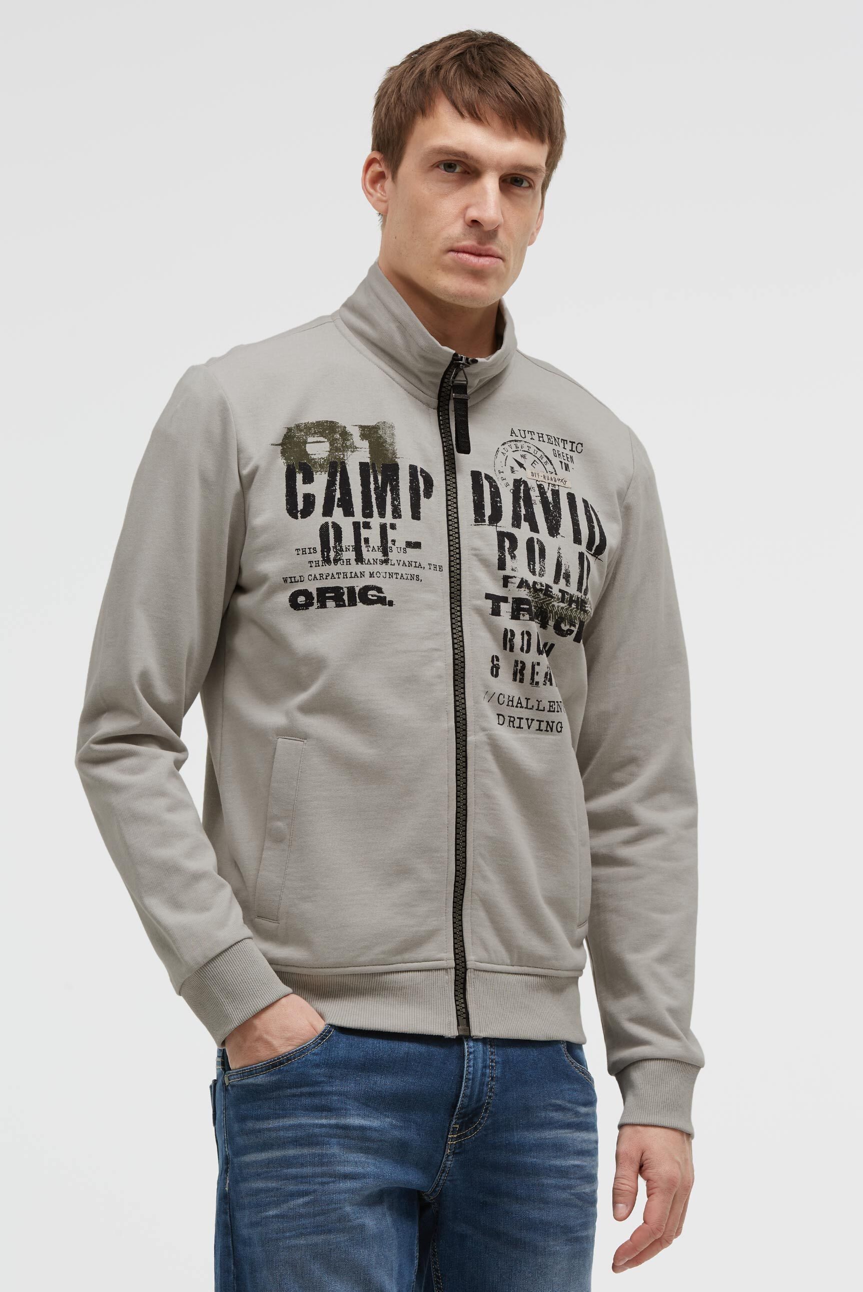 CAMP DAVID Sweatjacke mit Reißverschlusstaschen