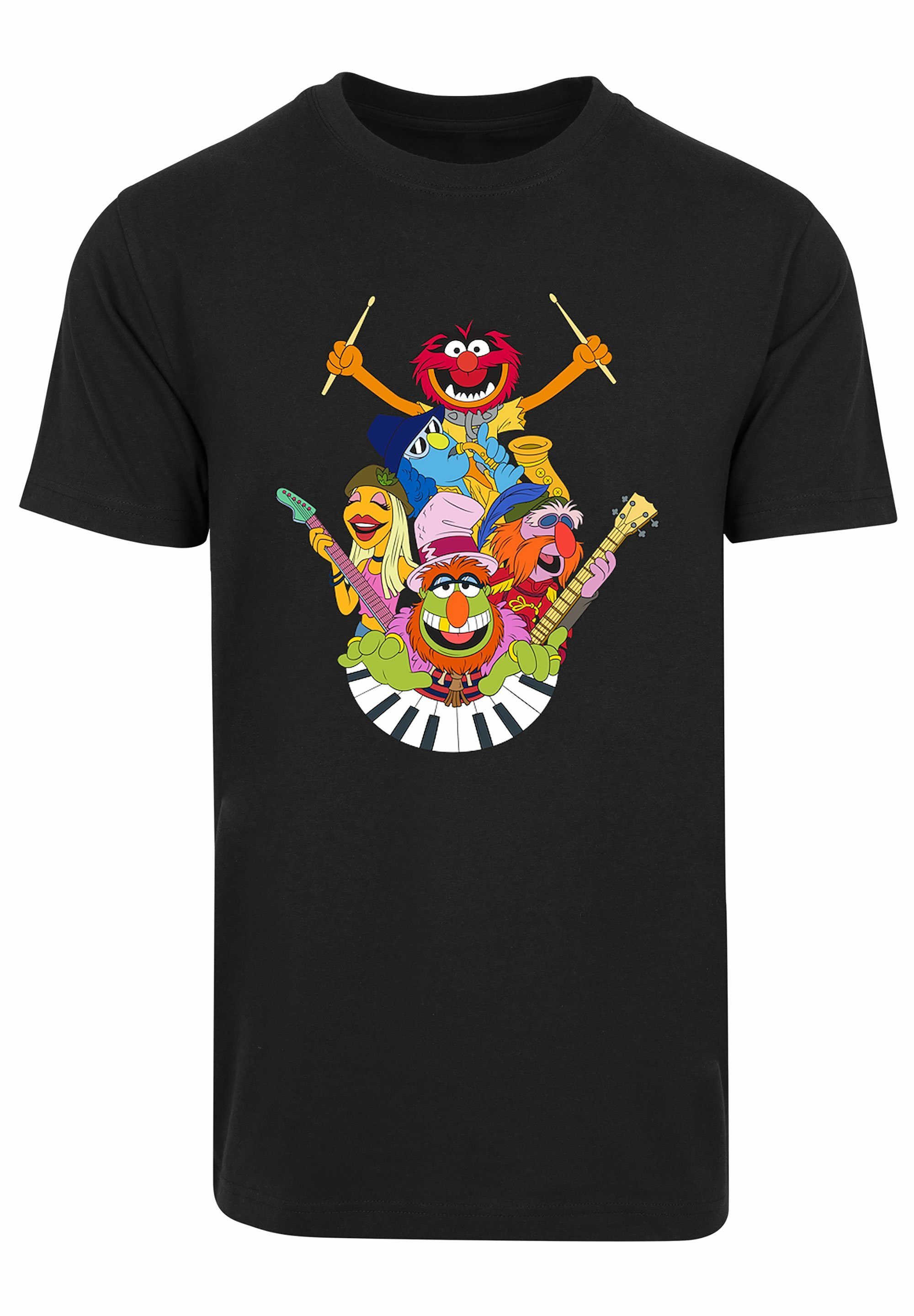 Merch,Regular-Fit,Basic,Bedruckt F4NT4STIC Mayhem Disney Herren,Premium T-Shirt and Muppets The Dr.Teeth schwarz Electric