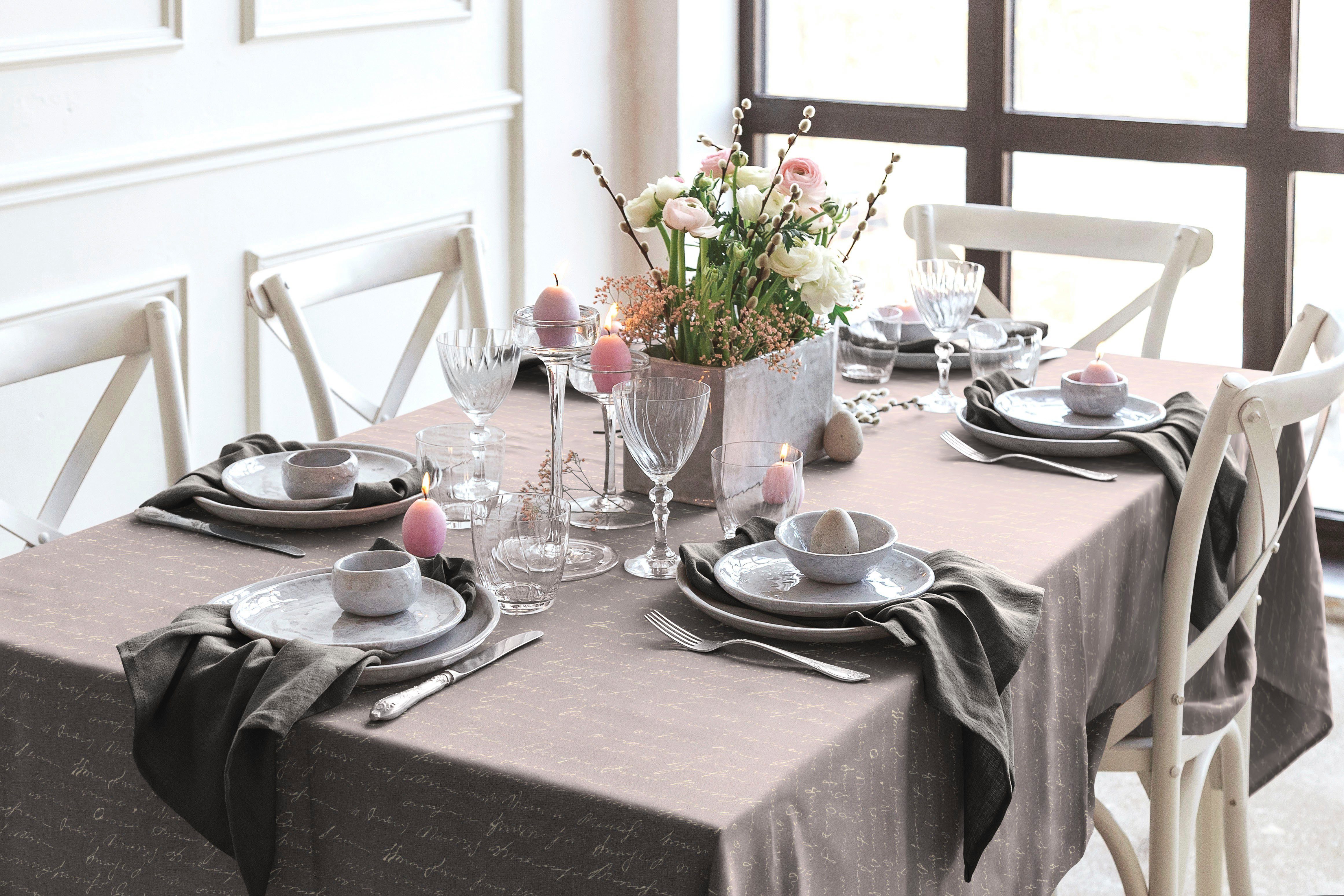 Adam Tischdecke Scribble (1-tlg), aus Leinen und Bio-Baumwolle,Made in Germany