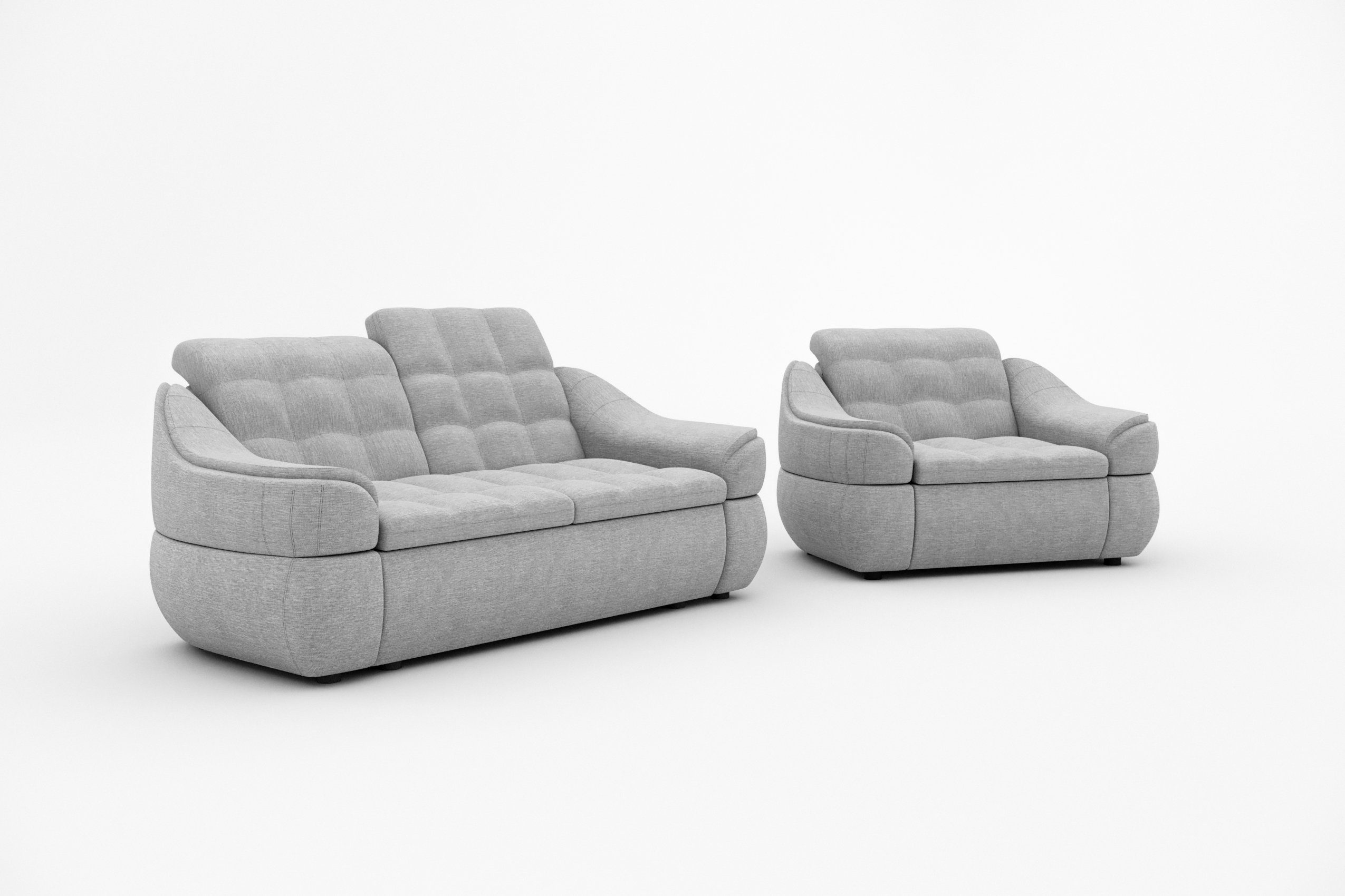 Sofa (Set aus Sessel, Polstergarnitur Alisa, Stylefy bestehend (2-tlg), Design Modern und 2-Sitzer