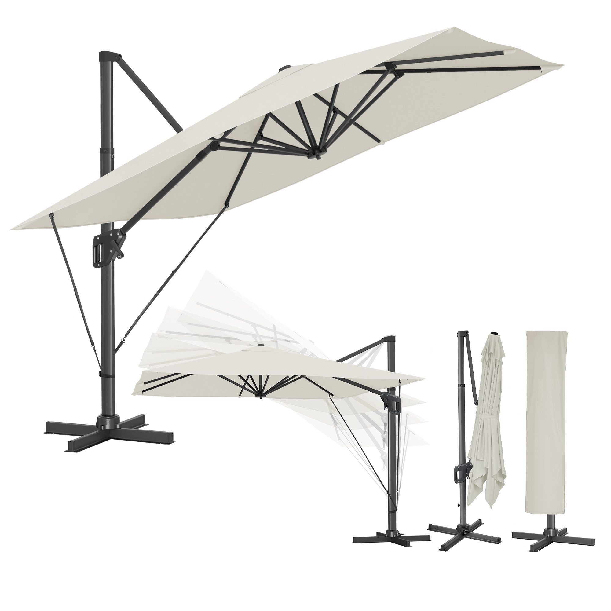 SONGMICS Sonnenschirm, LxB: 290,00x290,00 cm, UPF günstig online kaufen