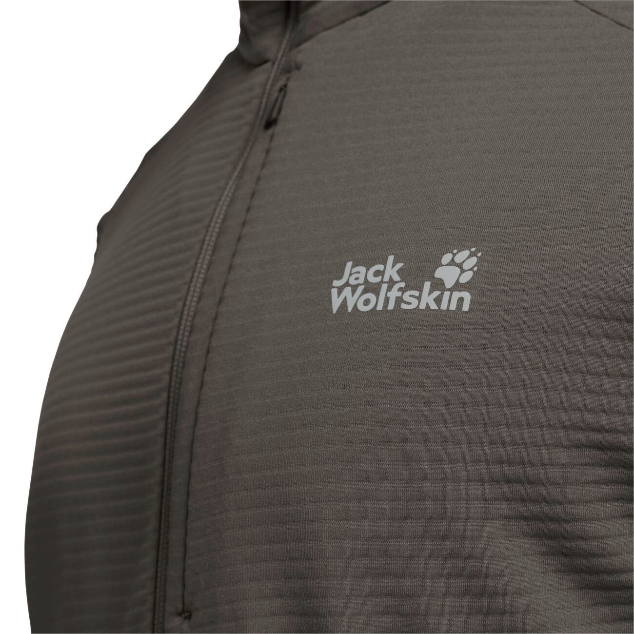 Jack Wolfskin Fleecejacke Litestride Hooded Full Zip (mit Kapuze, elastisches Material) braun