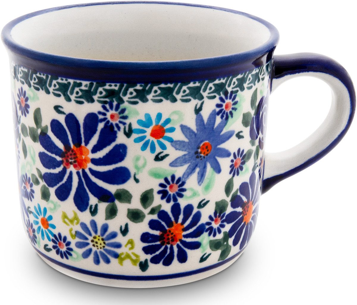 Bunzlauer Keramik Becher Bunzlauer Keramik 400 ml Kaffeepott Teebecher Ø10,2cm H 8,6cm DekDU126, Keramik