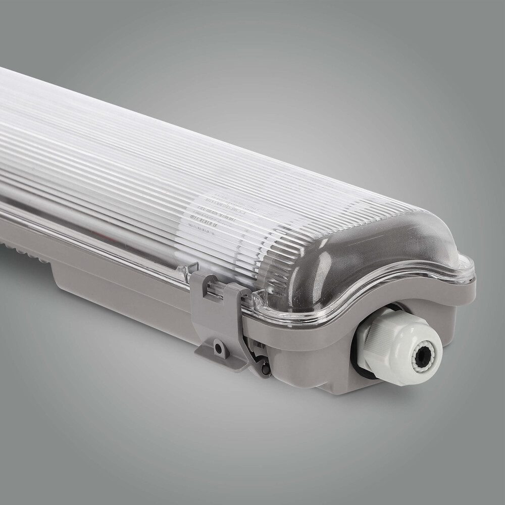 LED Universum Rasterleuchte 2x ABS, grau, 44W, neutralweiß, 5280lm, IP65, L1576mm, neutralweiß