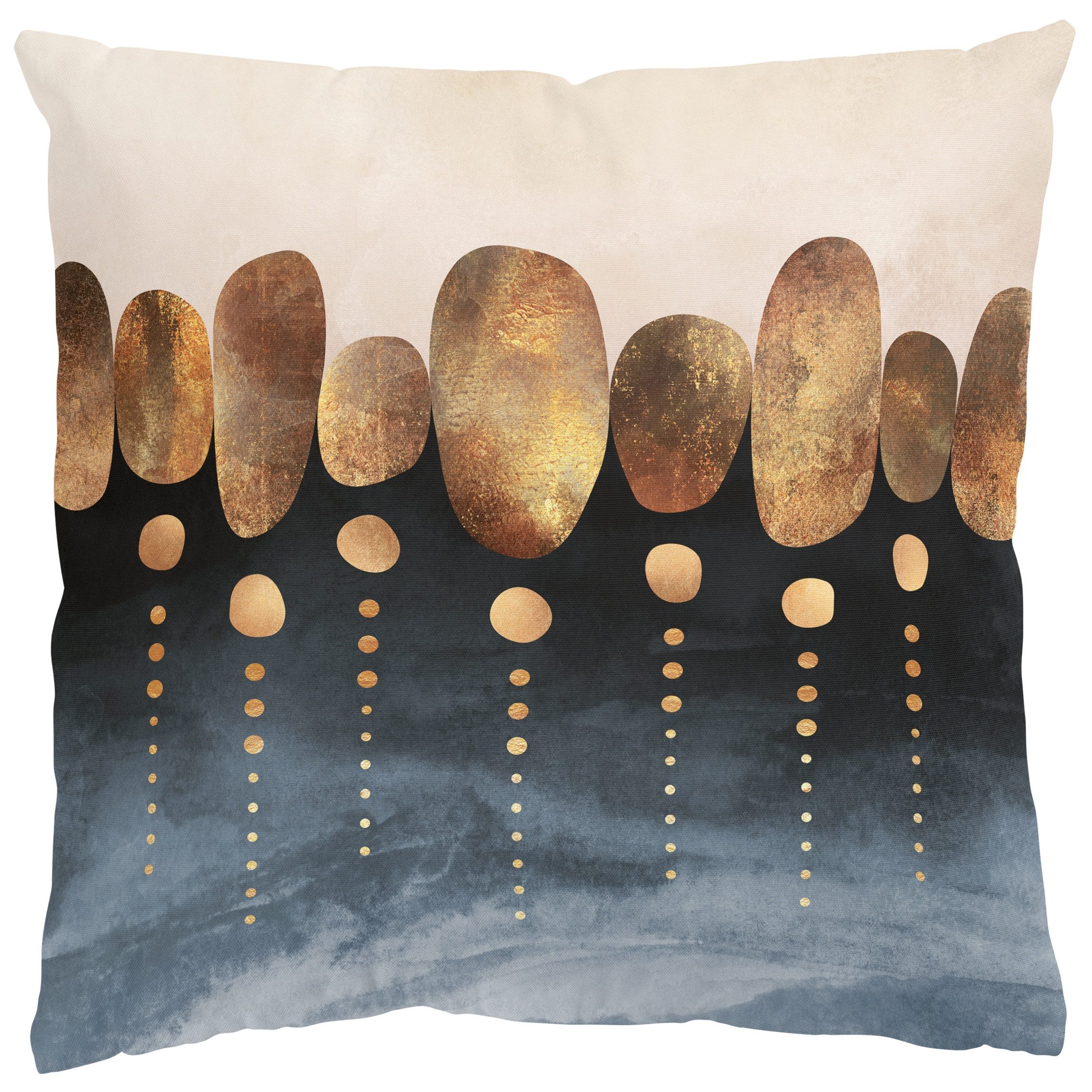 Bilderdepot24 Dekokissen drinnen / draußen Kissenhülle gold originell Abstrakt, Bezug Aquarell mit / ohne Füllung Zierkissen Outdoor Sofa Bett