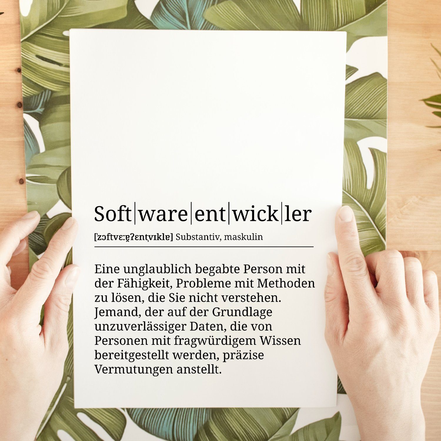 Geschenk Tigerlino Poster Mitarbeiter Wandbild Softwareentwickler IT Definition
