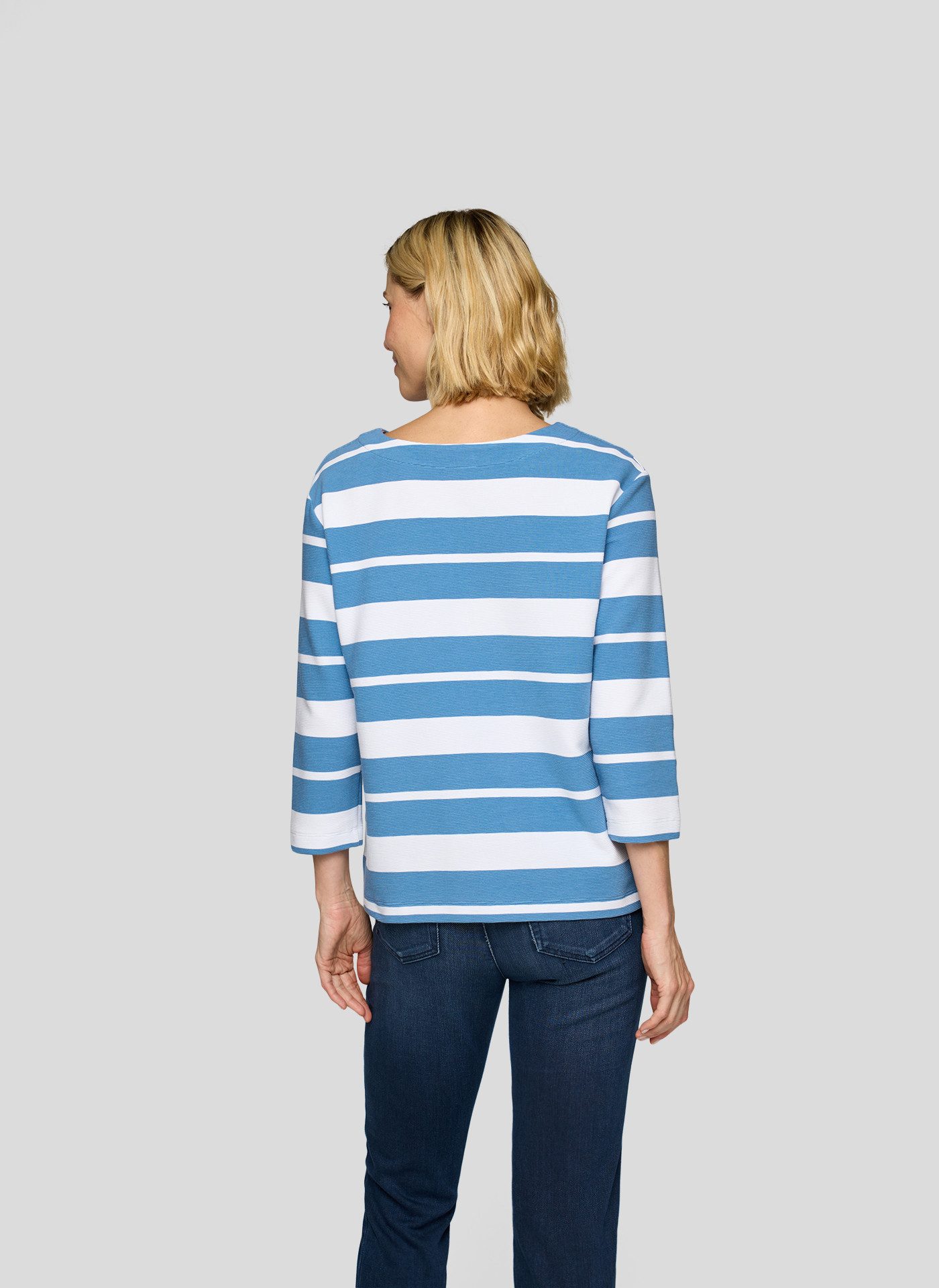 Rabe 3/4-Arm-Shirt Sommershirt mit Streifen und Glitzersteinen, Druck