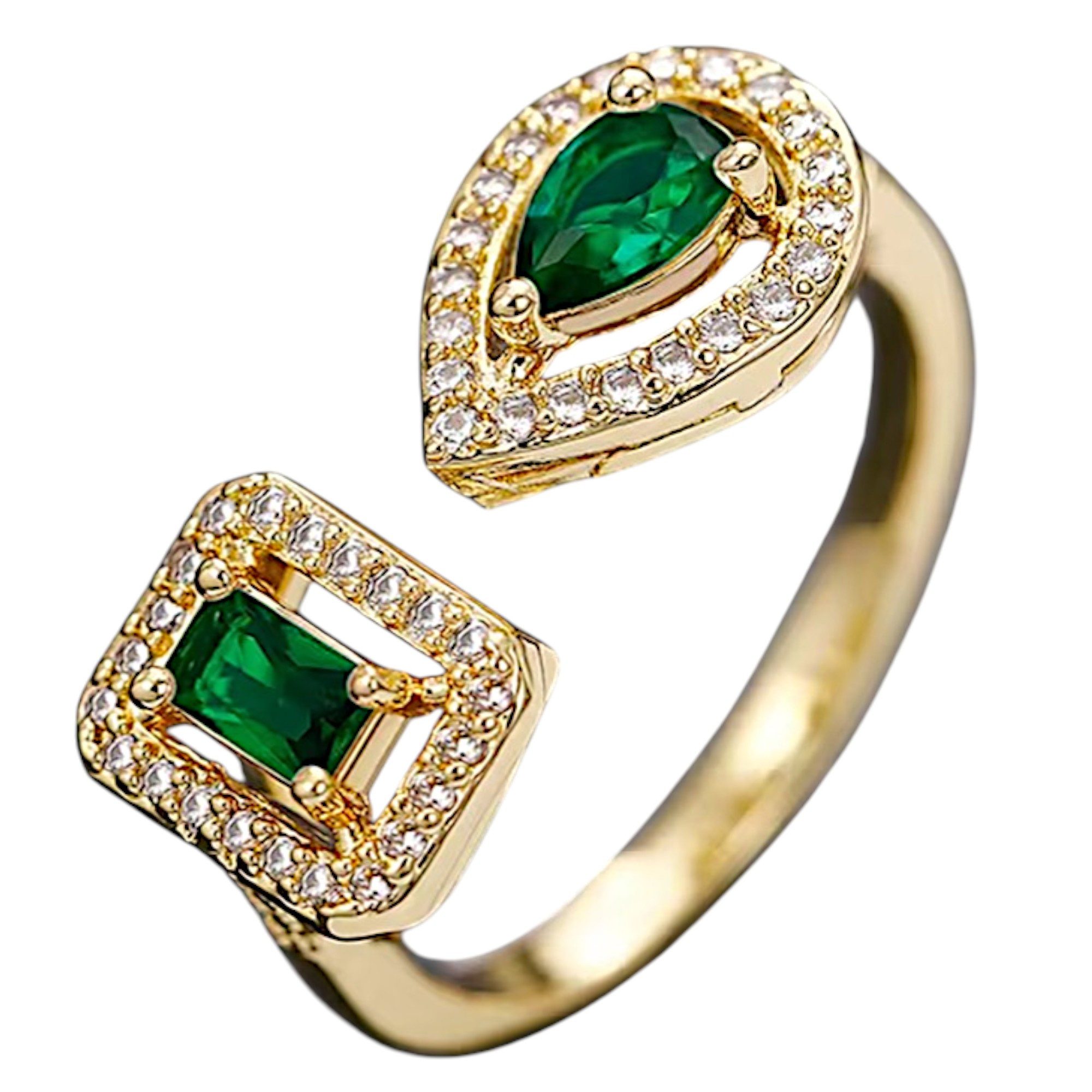 Medusa Accessoires Fingerring Selin Vergoldete Ring in Grün