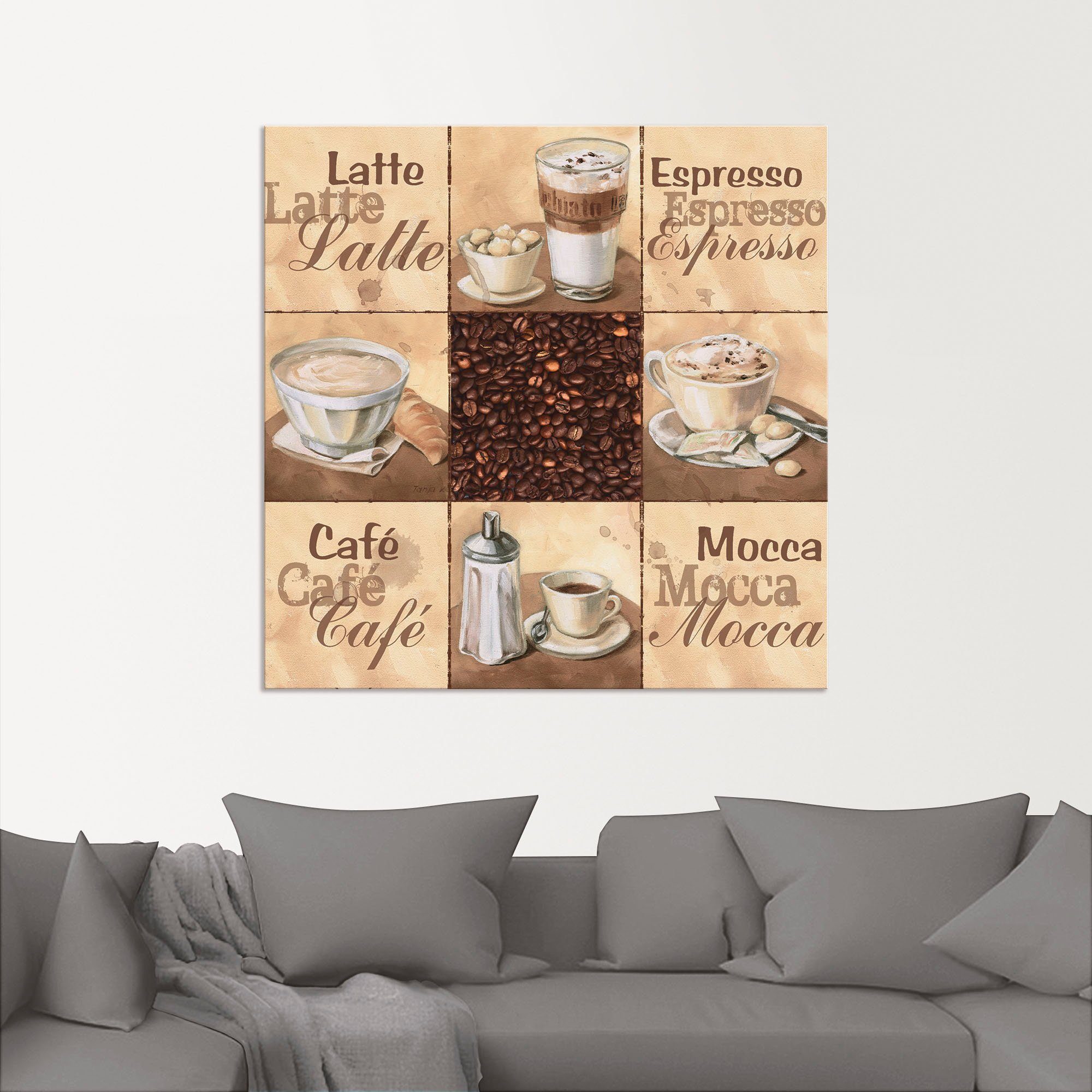 Artland Wandbild Kaffee Collage II, Getränke (1 St), als Alubild, Leinwandbild in verschied. Größen