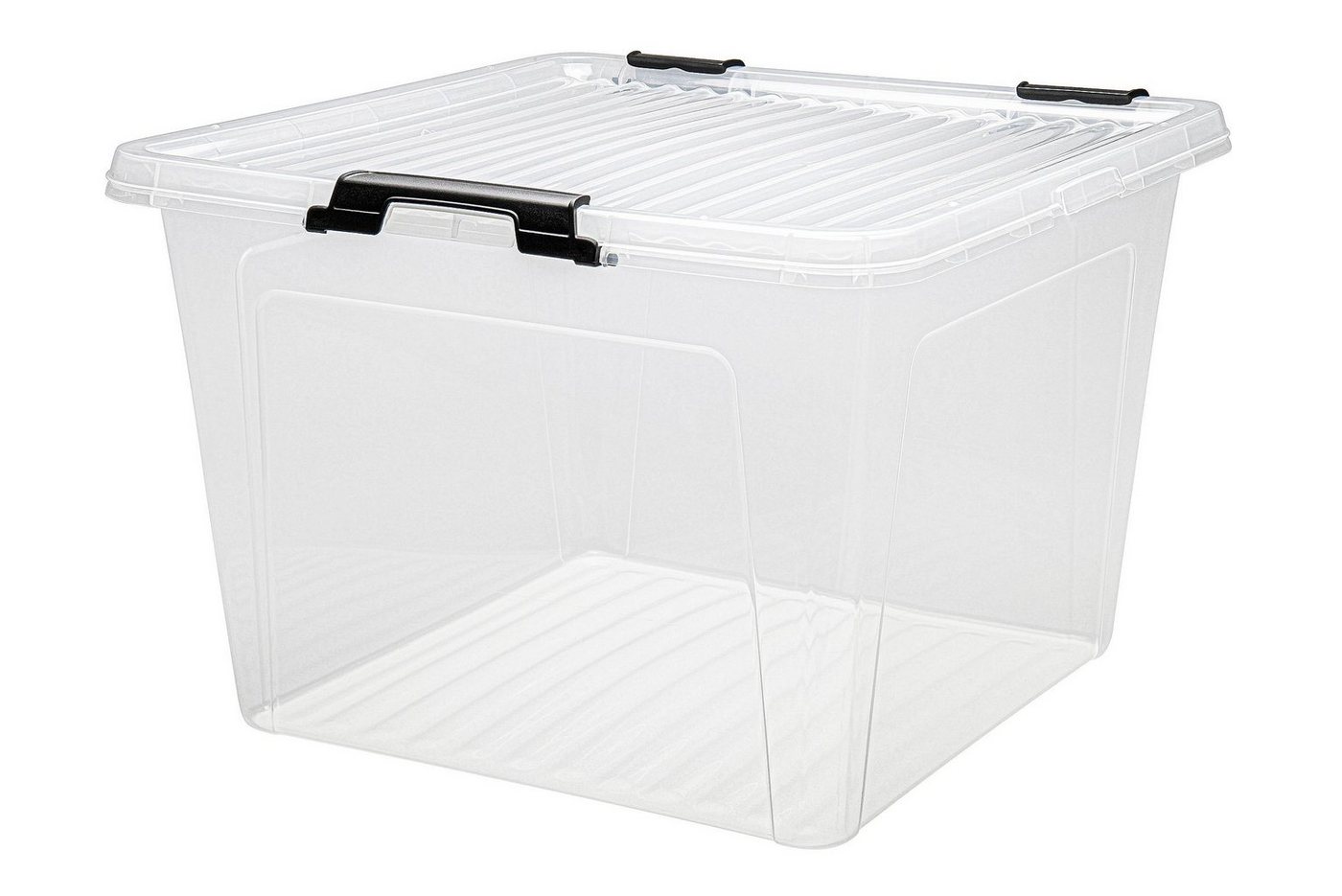 Thumbnail - dynamic24 Aufbewahrungsbox 26L mit Deckel (2 St), Kunststoffbox Stapelbox Lager Regal Box Transparent