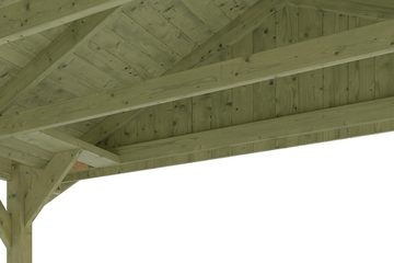 Skanholz Doppelcarport Wallgau, BxT: 620x500 cm, 215 cm Einfahrtshöhe, 620x500cm, schwarze Schindeln