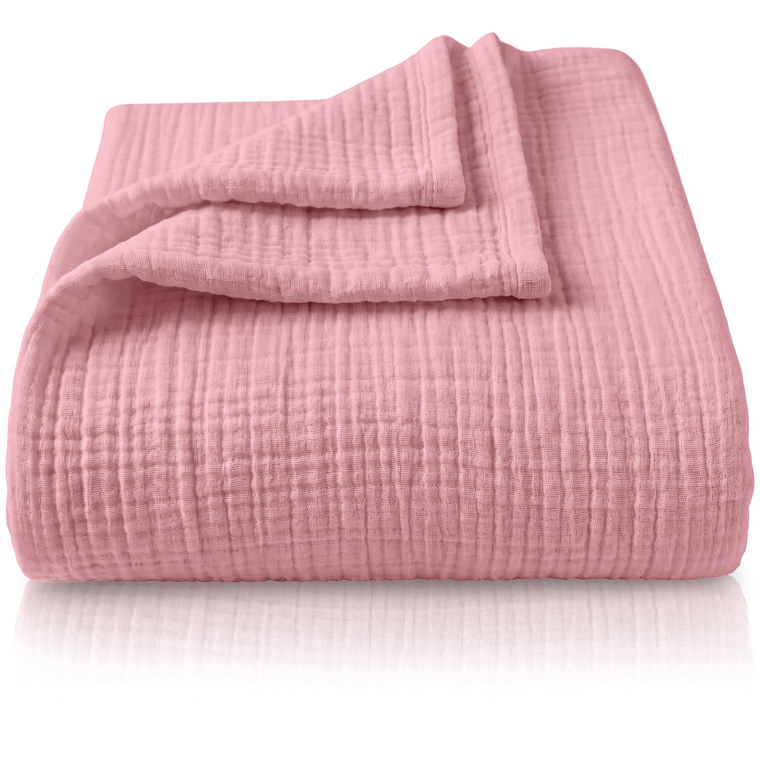 Laynenburg Tagesdecke Musselin aus 100% Baumwolle – Baumwolldecke, Kuscheldecke, Wohndecke als Sommerdecke, Bett-Überwurf, Couch-Überwurf, Sofa-Decke