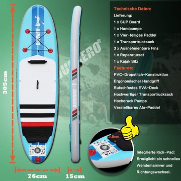 DURAERO Inflatable SUP-Board »Stand up Paddling Board, bis zu 110kg 305x76x15cm«