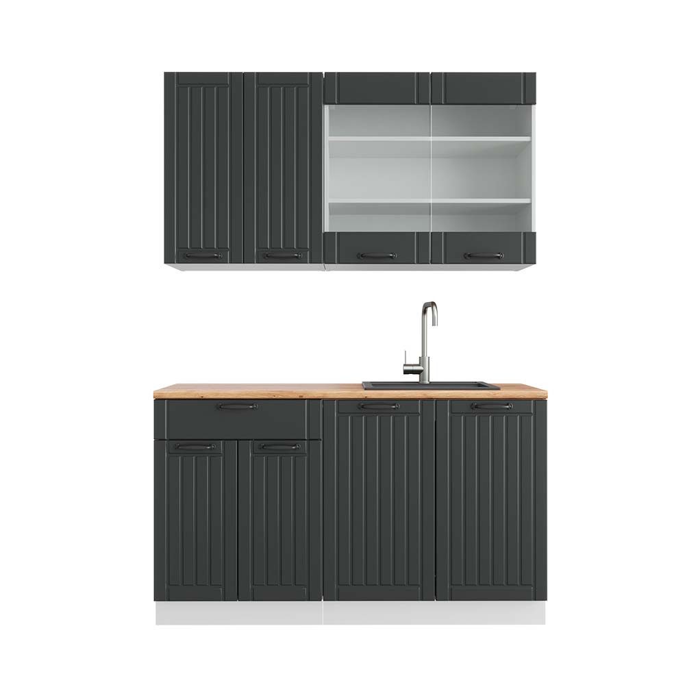 Vicco Küchenzeile Fame-Line, Anthrazit Landhaus/Weiß, 140 günstig online kaufen