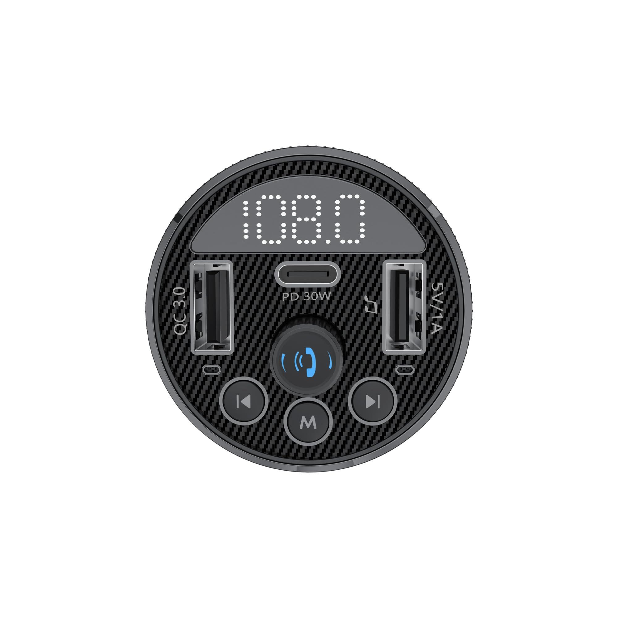 XLAYER XLayer Kfz-Ladegerät 30W mit FM-Transmitter Ladestation (Mit USB-C PD & USB A QC Schnellladeports)