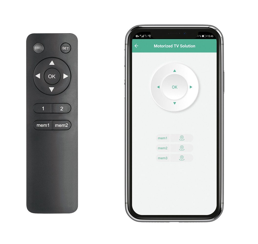 my wall TV-Deckenhalterung HL43MWL, (bis 55 Zoll, Motorisierter & klappbarer Deckenhalter für Flachbildschirme)