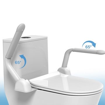HEUFFE WC-Aufstehhilfe Sicherheitsarmlehne ohne Bohren, Edelstahl, belastbar bis 181 kg, ‎56.6 x 42 x 23.2 cm