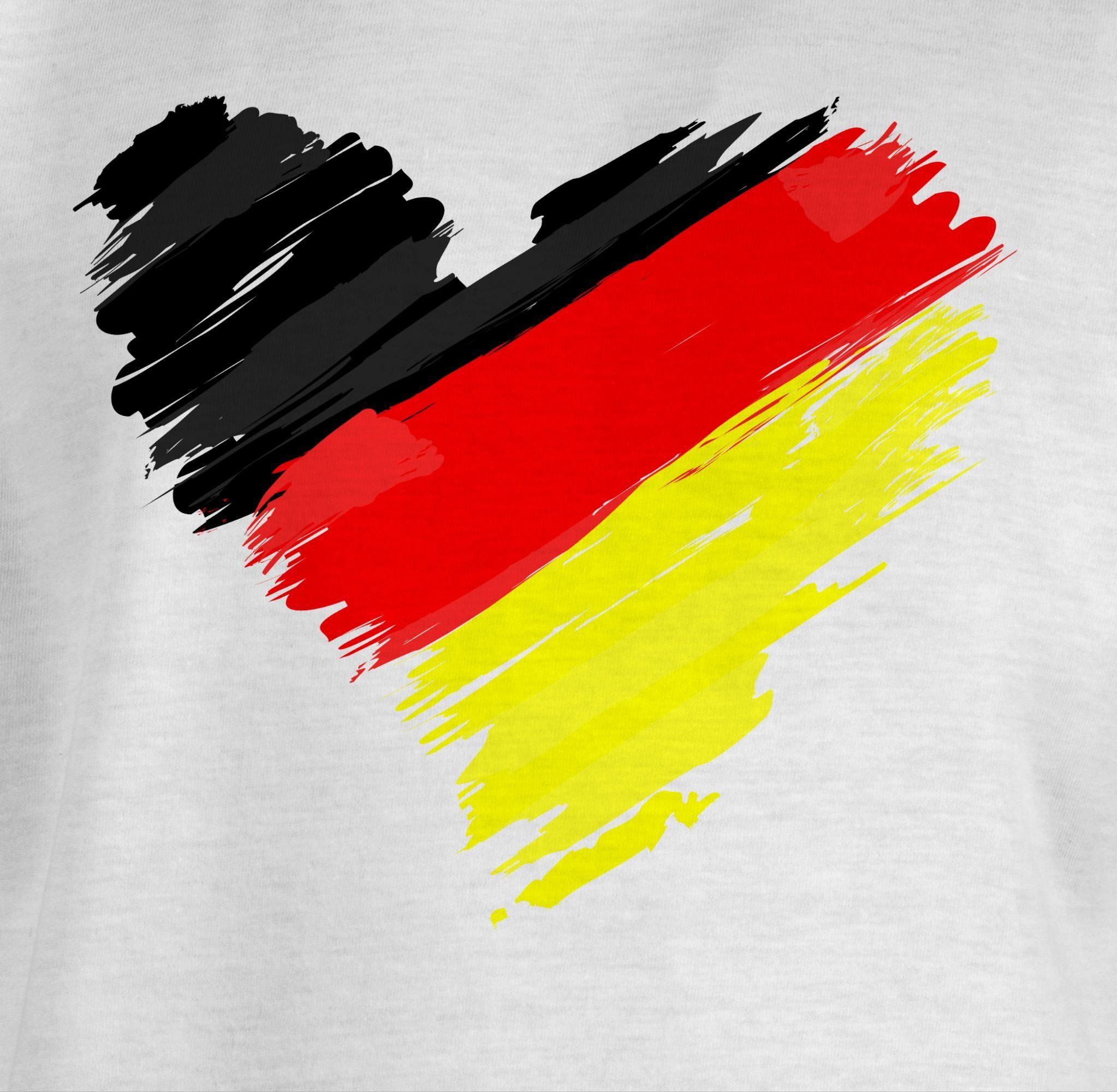 Fussball Herz EM Deutschland 2024 WM Kinder Weiß Shirtracer T-Shirt 1